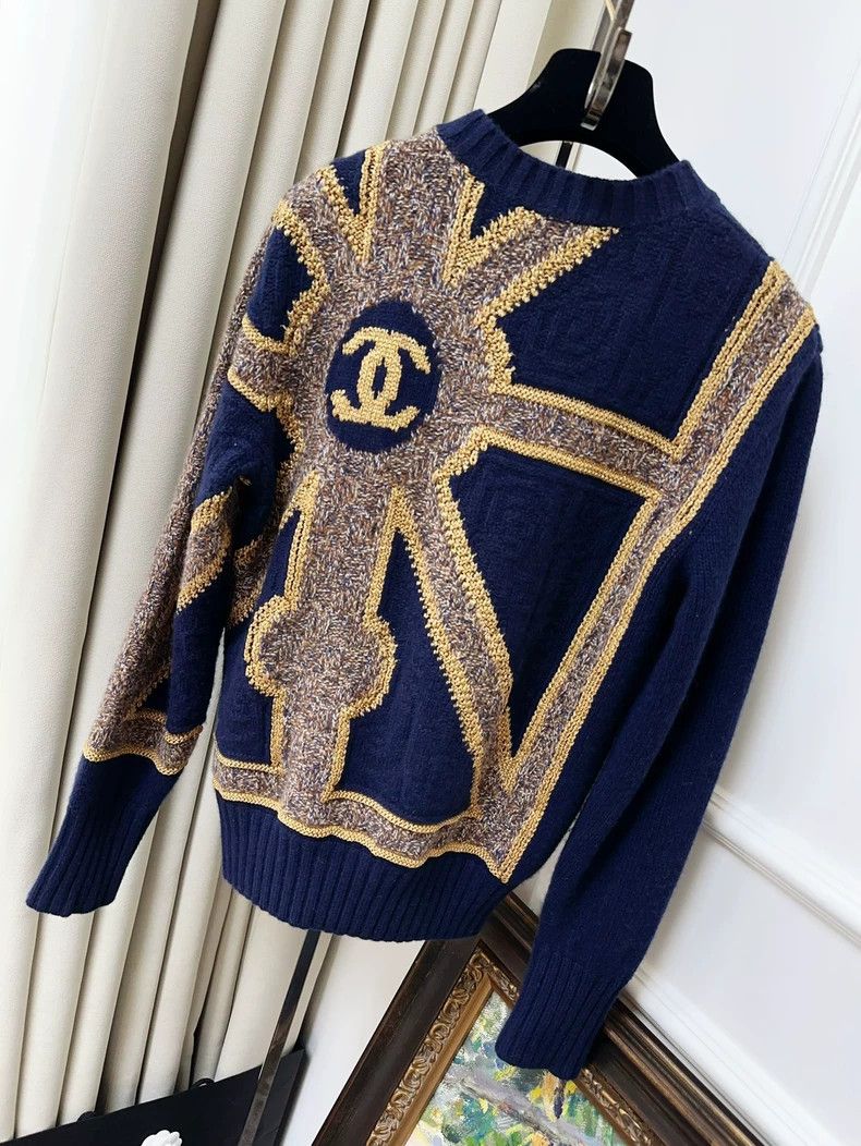 Chanel Chanel 21A Castle Series Dark Blue Cashmere Sweater Size XS / US 0-2 / IT 36-38 - 2 Thumbnail