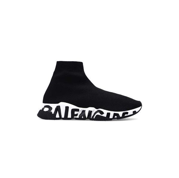 Balenciaga o1bcso1str1024 Speed Recycled Knit Graffiti Sneakers Black Size US 12 / IT 42 - 1 Thumbnail