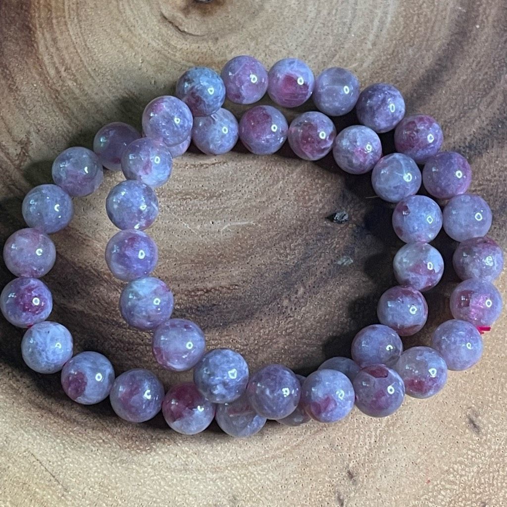 Other Unicorn stone beaded bracelet 7” crystal healing beads 8mm lepidolite pink tourmaline cleavelandite Size ONE SIZE - 5 Thumbnail
