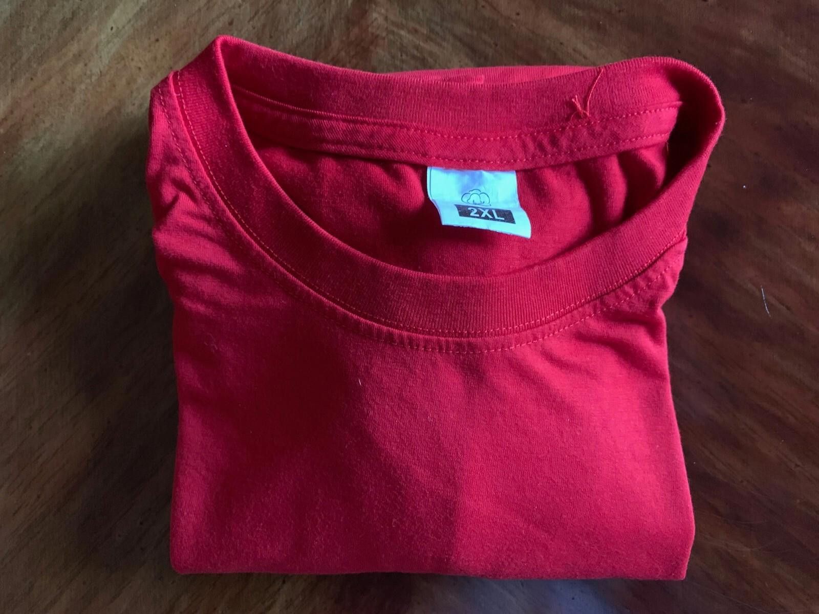 The Unbranded Brand Men's New Red 100% Cotton 2XL T-shirt Size US XXL / EU 58 / 5 - 5 Thumbnail