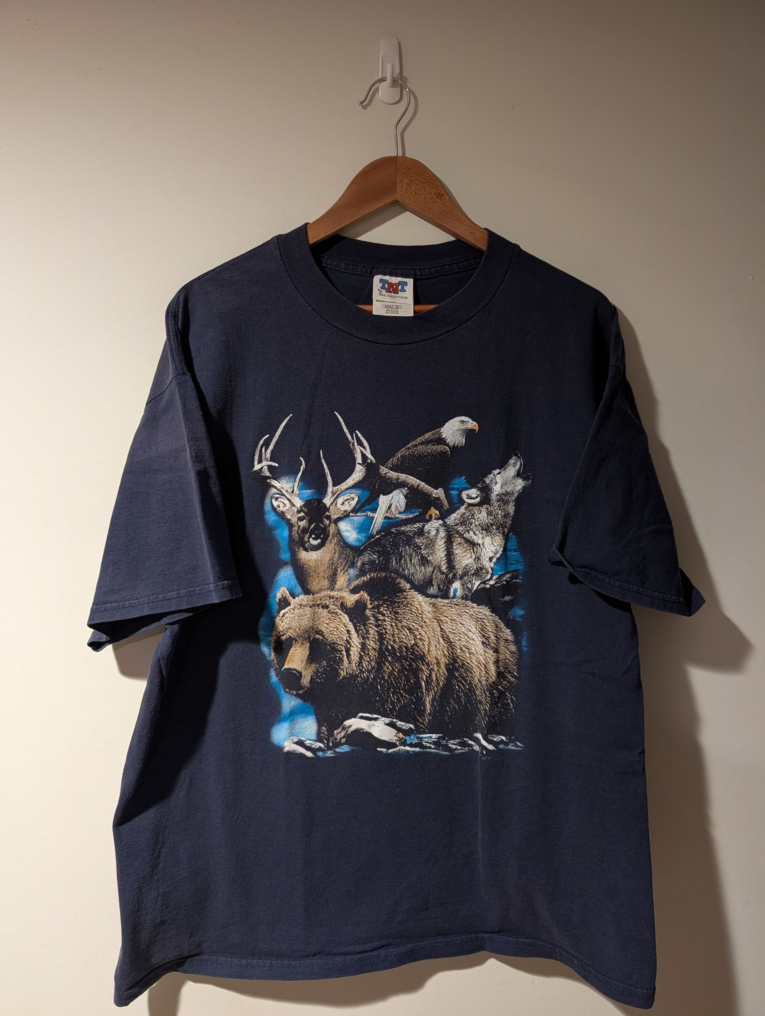Vintage Vintage 90s Animal Nature Wildlife Bear Eagle T-Shirt Size US XL / EU 56 / 4 - 1 Thumbnail