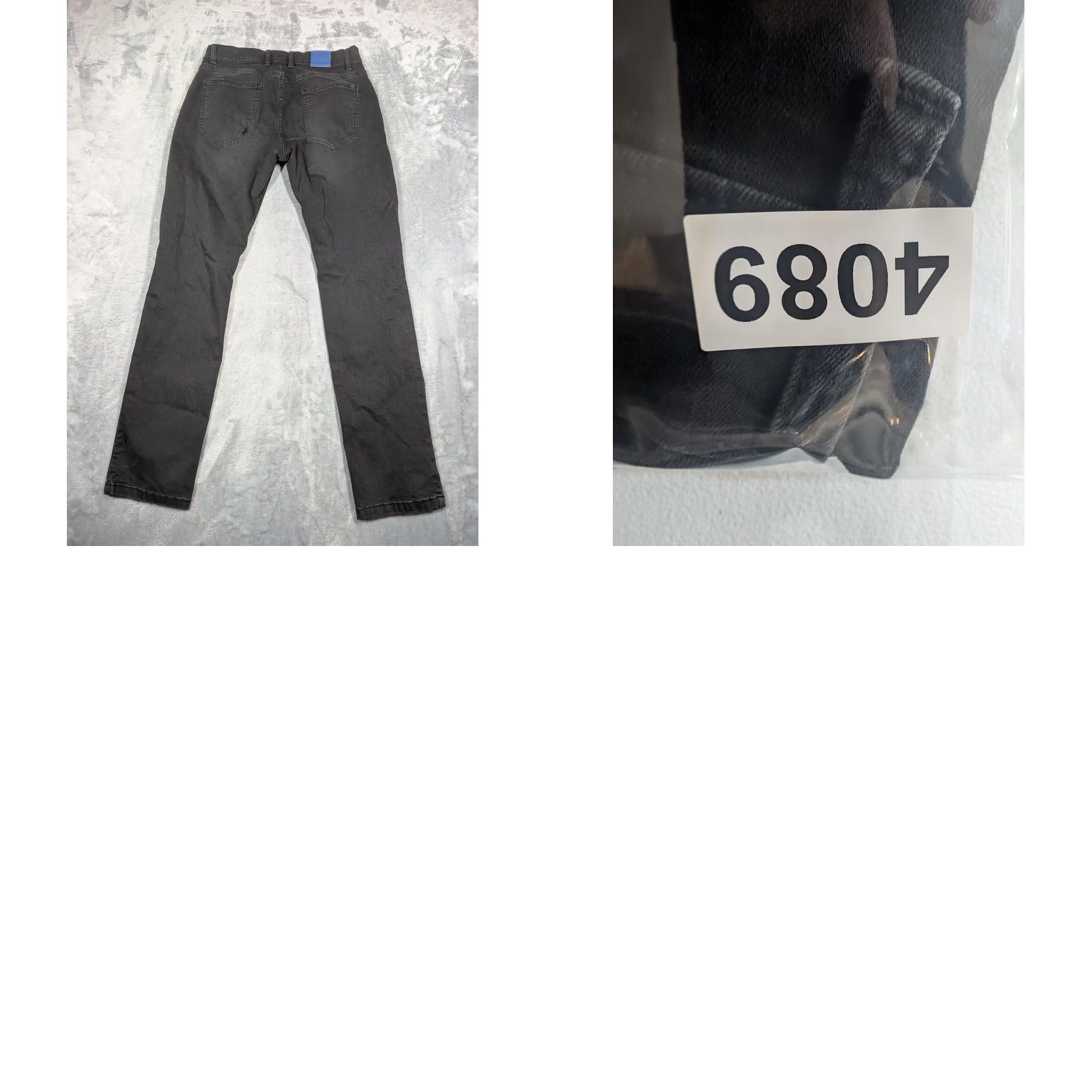 Denime Mugsy AXES Jeans Mens 33x32 Black Distressed Slim Straight Stretch Denim Pants Distressed Logo Casual Denim Jeans Mens 33x32 Size US 33 - 8 Thumbnail