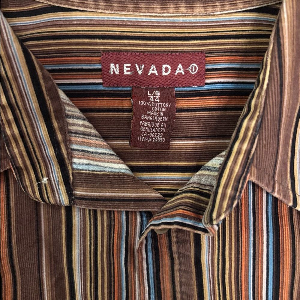 Other Y2K Nevada Cord Men's Striped Shirt Size US L / EU 52-54 / 3 - 4 Thumbnail