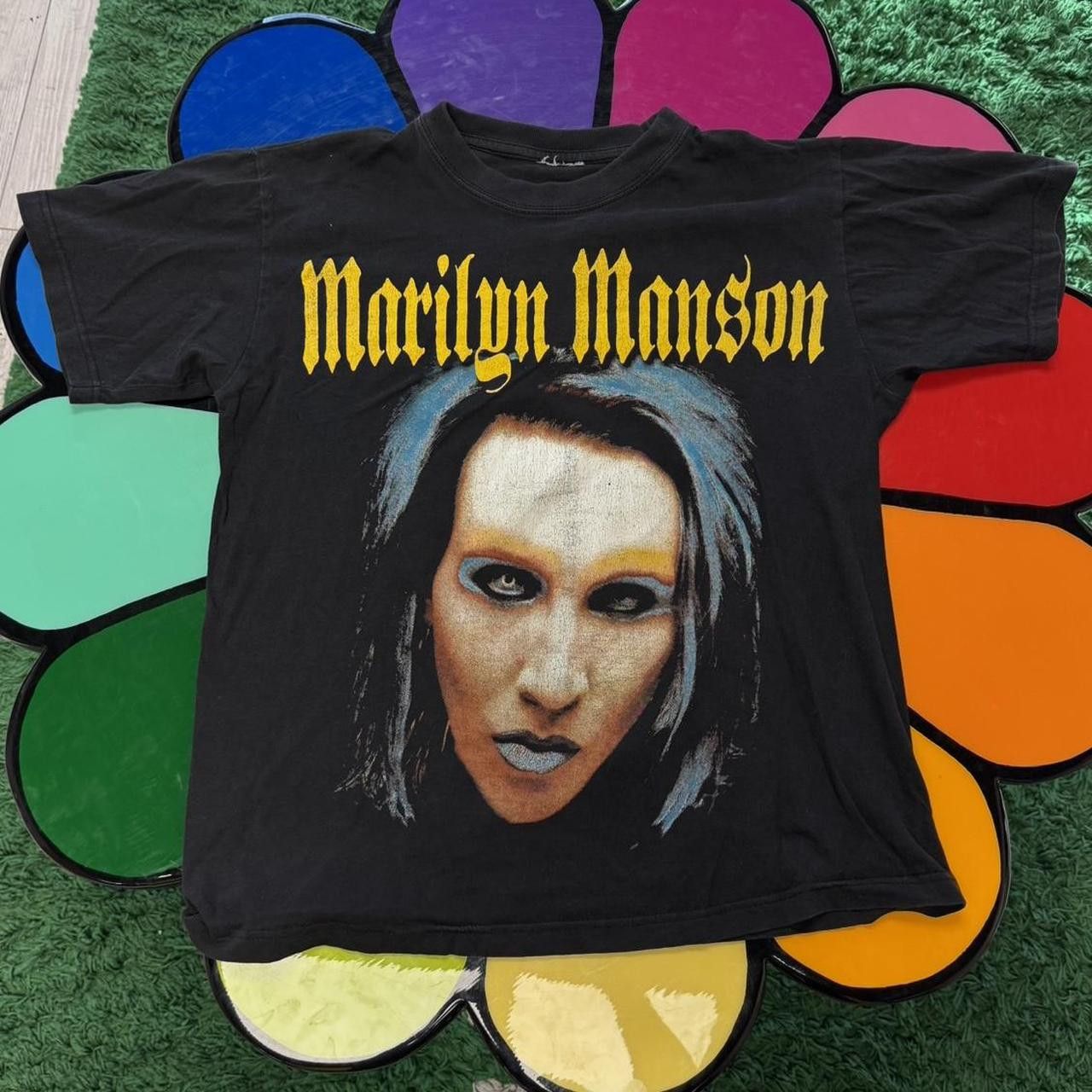 Vintage Vintage 90s Marilyn Manson Huge Face Band T-Shirt Size US L / EU 52-54 / 3 - 1 Thumbnail