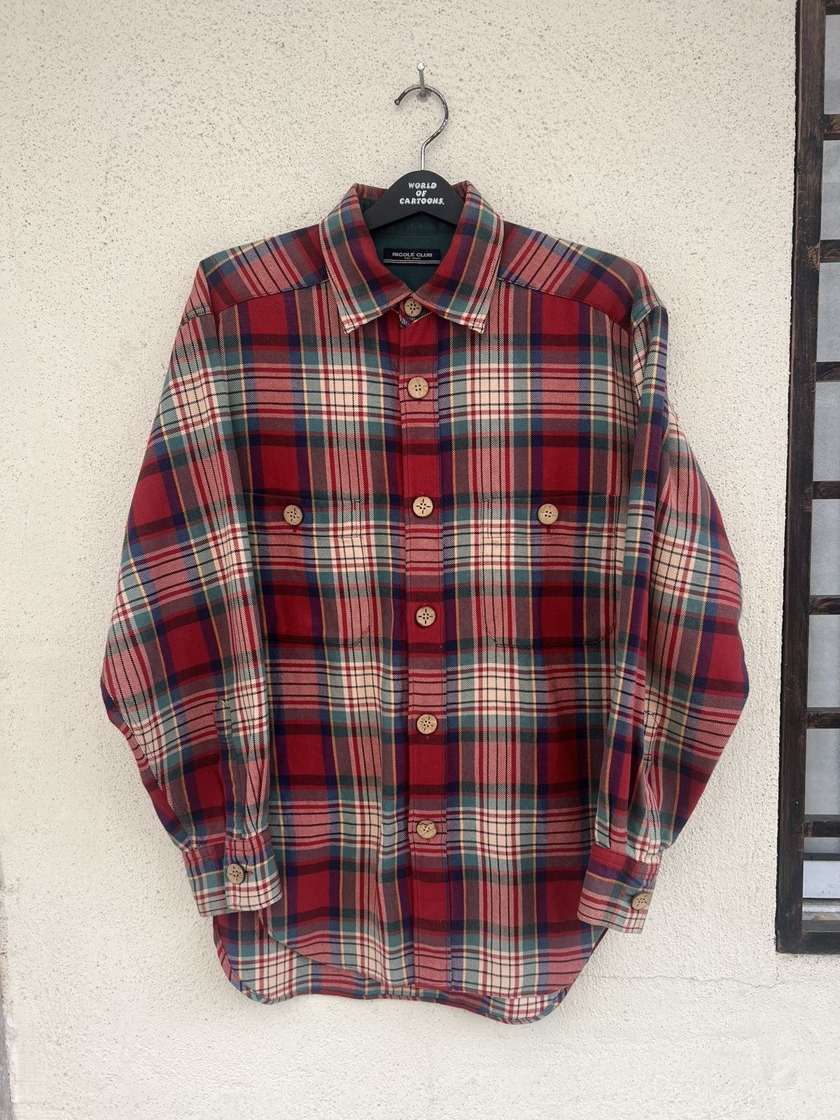 Nicole Club Vintage 90s Nicole Club For Men Plaid Tartan Flannel Shirt Size US L / EU 52-54 / 3 - 6 Thumbnail