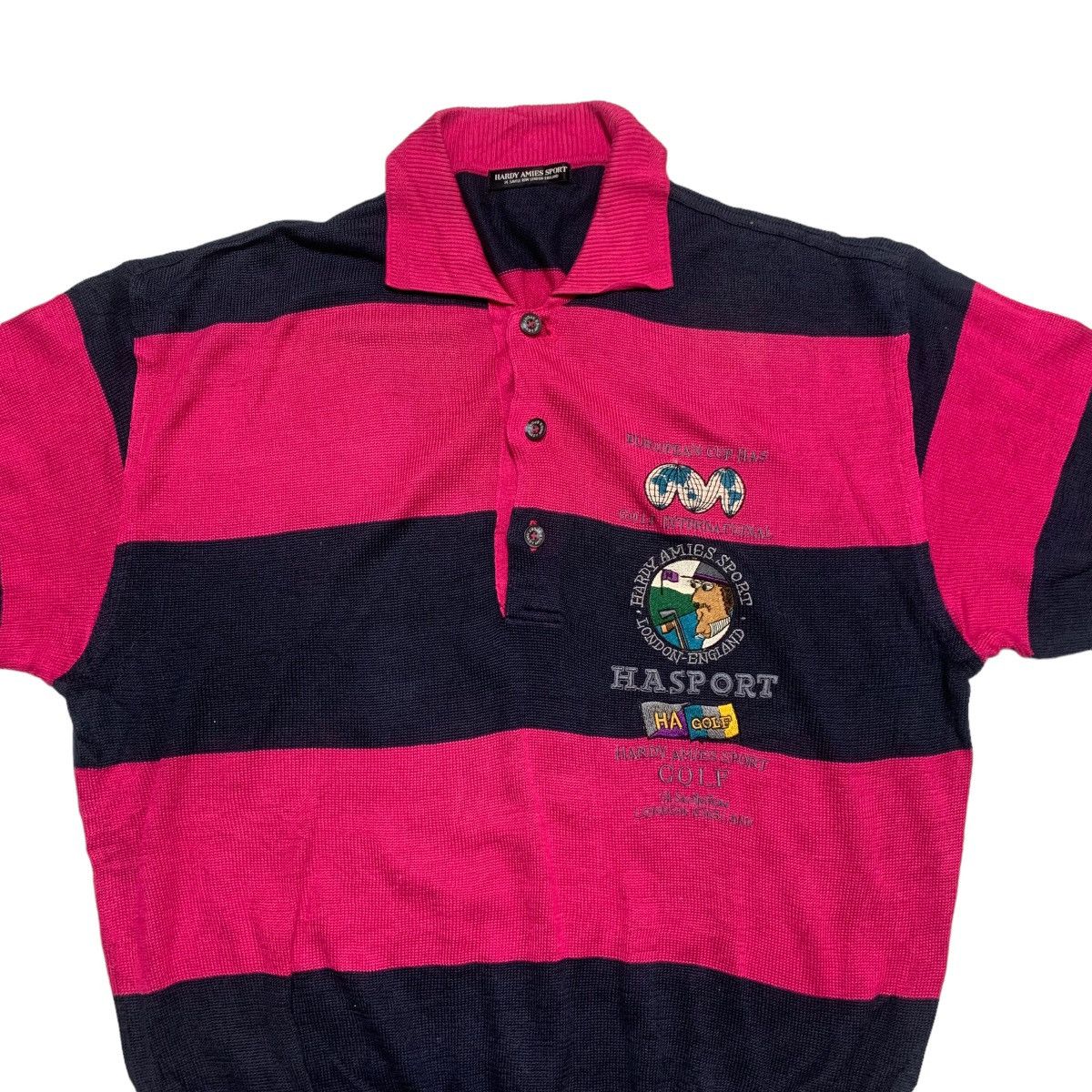 Hardy Amies Hardy Amies Sport Stripe Knitwear Polo Tee Size US L / EU 52-54 / 3 - 4 Thumbnail