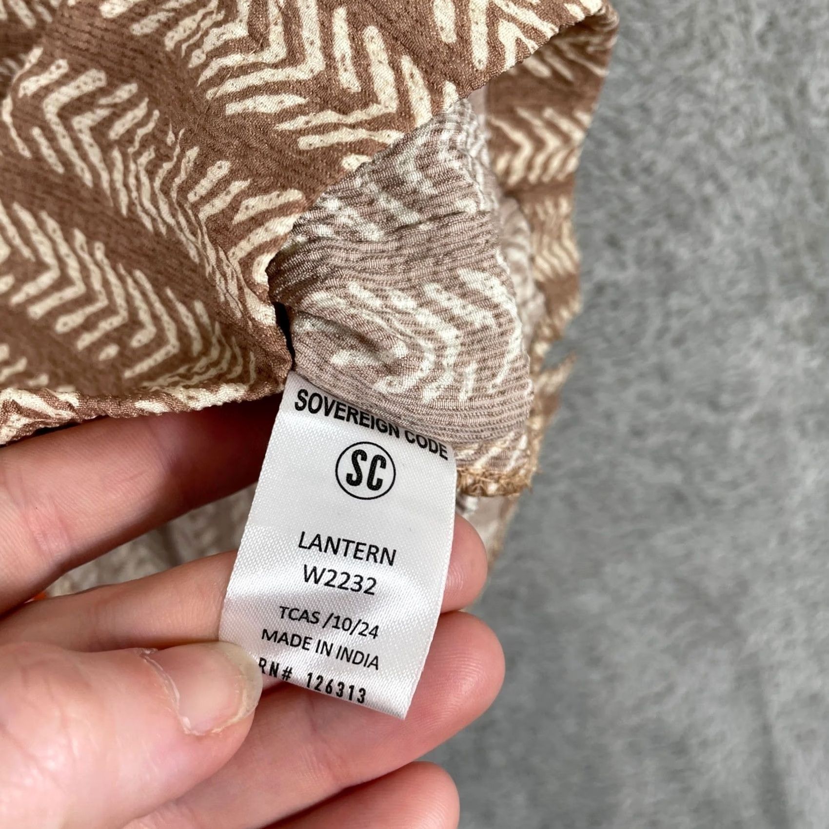 Sovereign Code Sovereign Code Shirt Mens Small Brown Chevron Textured Button Up Lantern Size US S / EU 44-46 / 1 - 7 Thumbnail