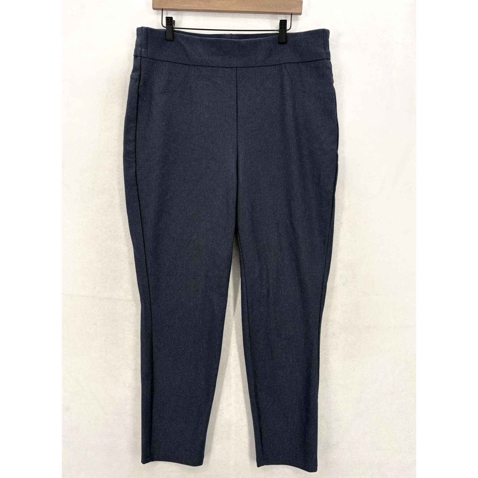 Vintage Honeylove Pants Womens 3X Blue Pull On Stretch Pockets Ponte Slim Ankle Business Casual 29in Inseam Womens Size 40" / US 18 - 2 Thumbnail