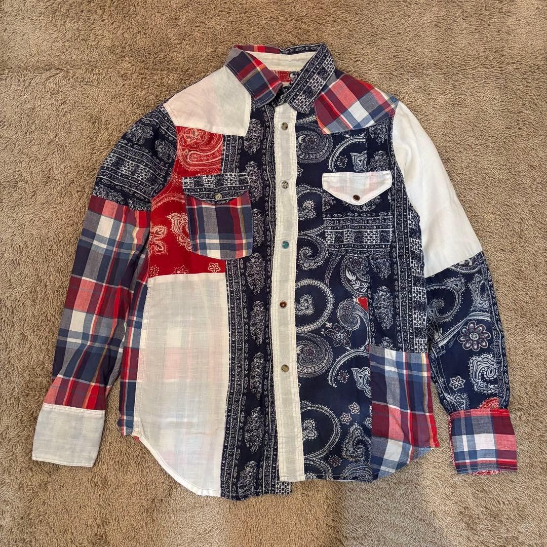 KAPITAL 06AW Bandana Patchwork Western Shirt Blue Size XS