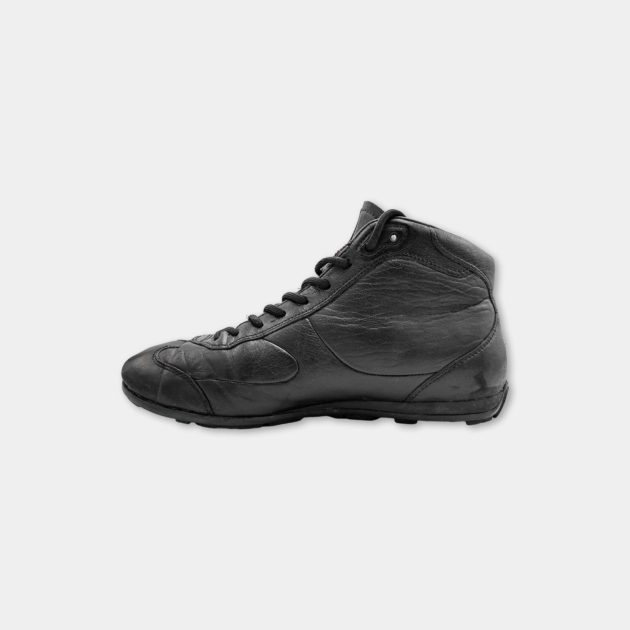 Prada Prada Sport 00's Black Logo Leather Boots Size US 5 / EU 37 - 4 Thumbnail