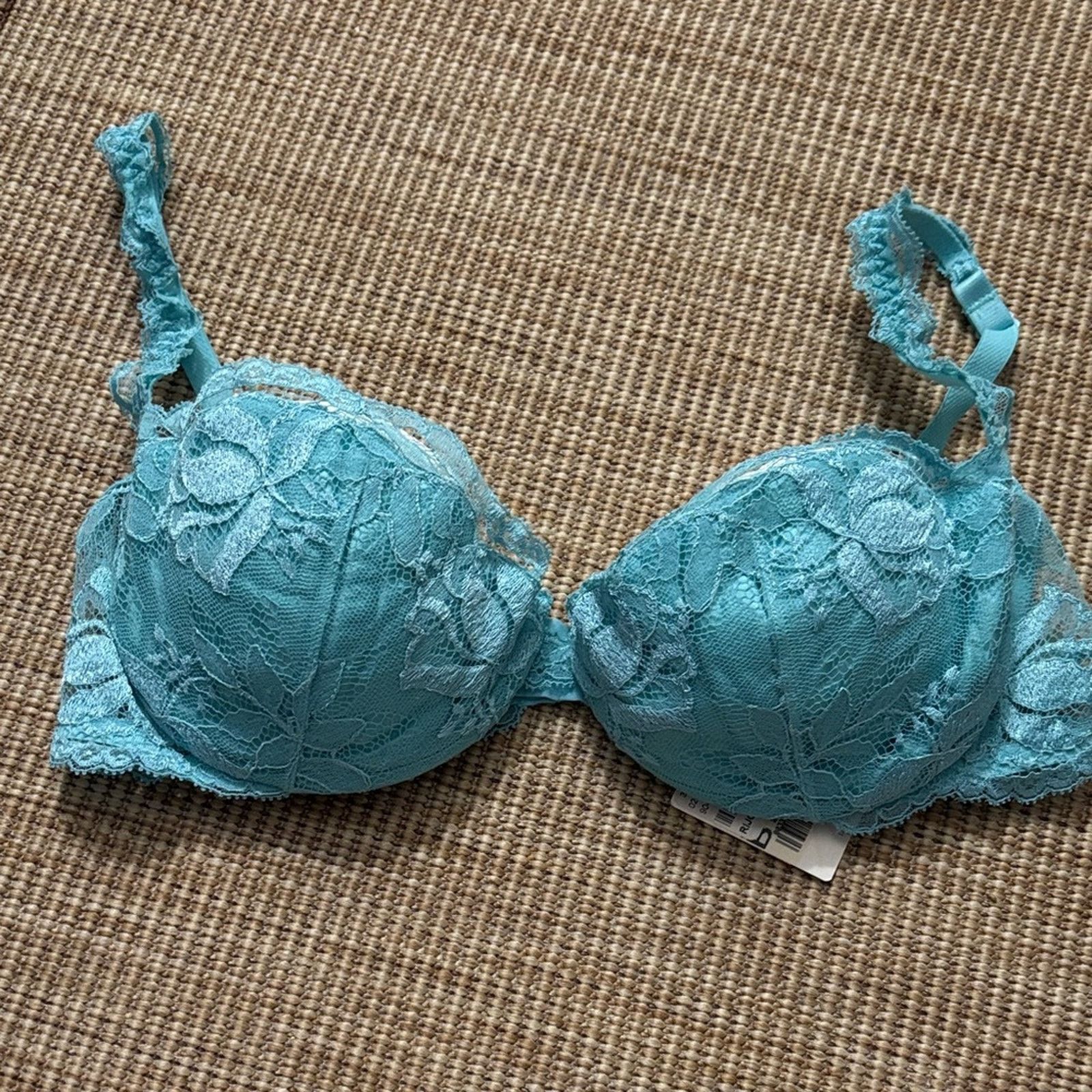 La Perla La Perla Turquoise Lace Bra 38C Size ONE SIZE - 1 Thumbnail