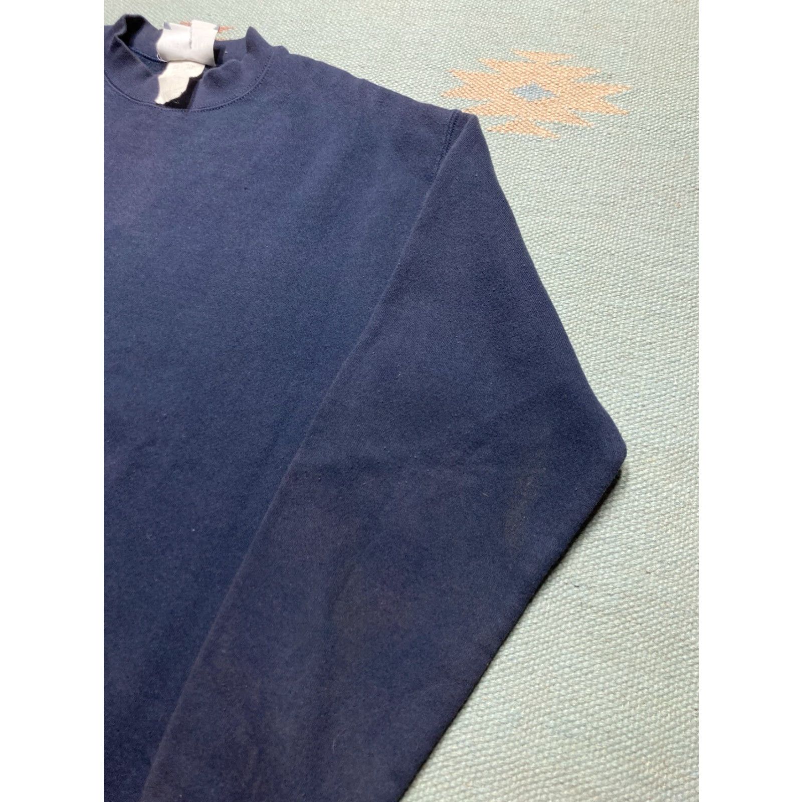Lee VINTAGE 1980s 90s Crewneck Sweatshirt Blank Navy Blue Lee Heavyweight Large Mens Blue 90s Pullover Size US L / EU 52-54 / 3 - 2 Thumbnail