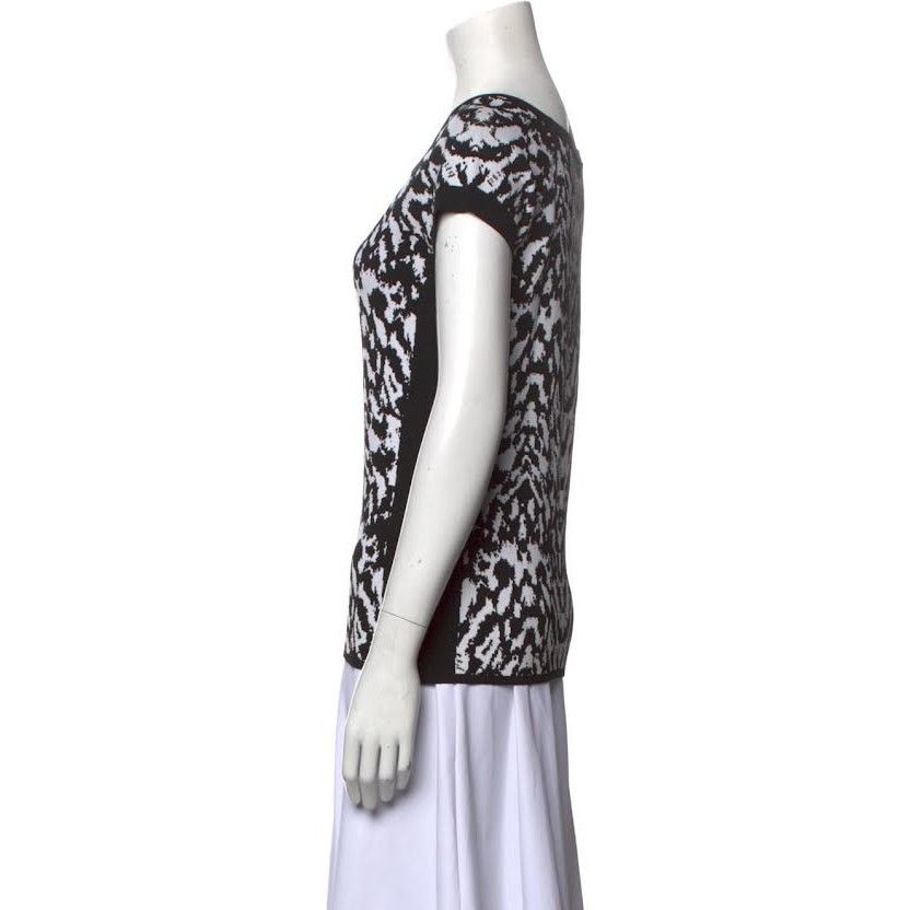 Vintage Carmen Marco Valvo Black and White Animal Print Sweater Size M / US 6-8 / IT 42-44 - 2 Thumbnail