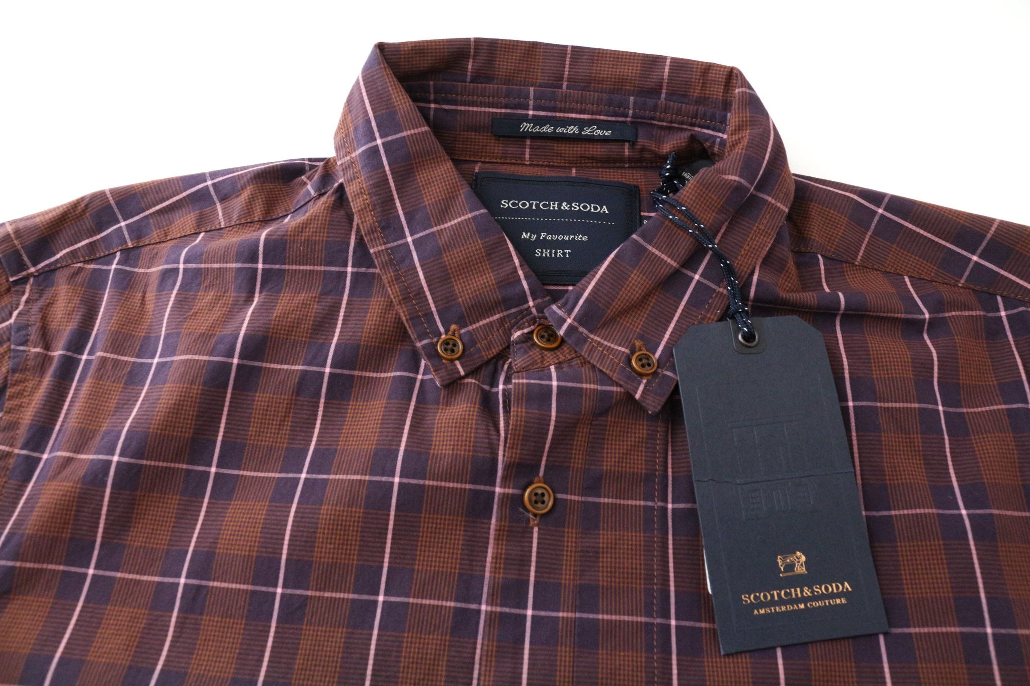Scotch & Soda AMS COUTURE S Purple Checked Cotton Shirt 75814 Size US S / EU 44-46 / 1 - 3 Thumbnail