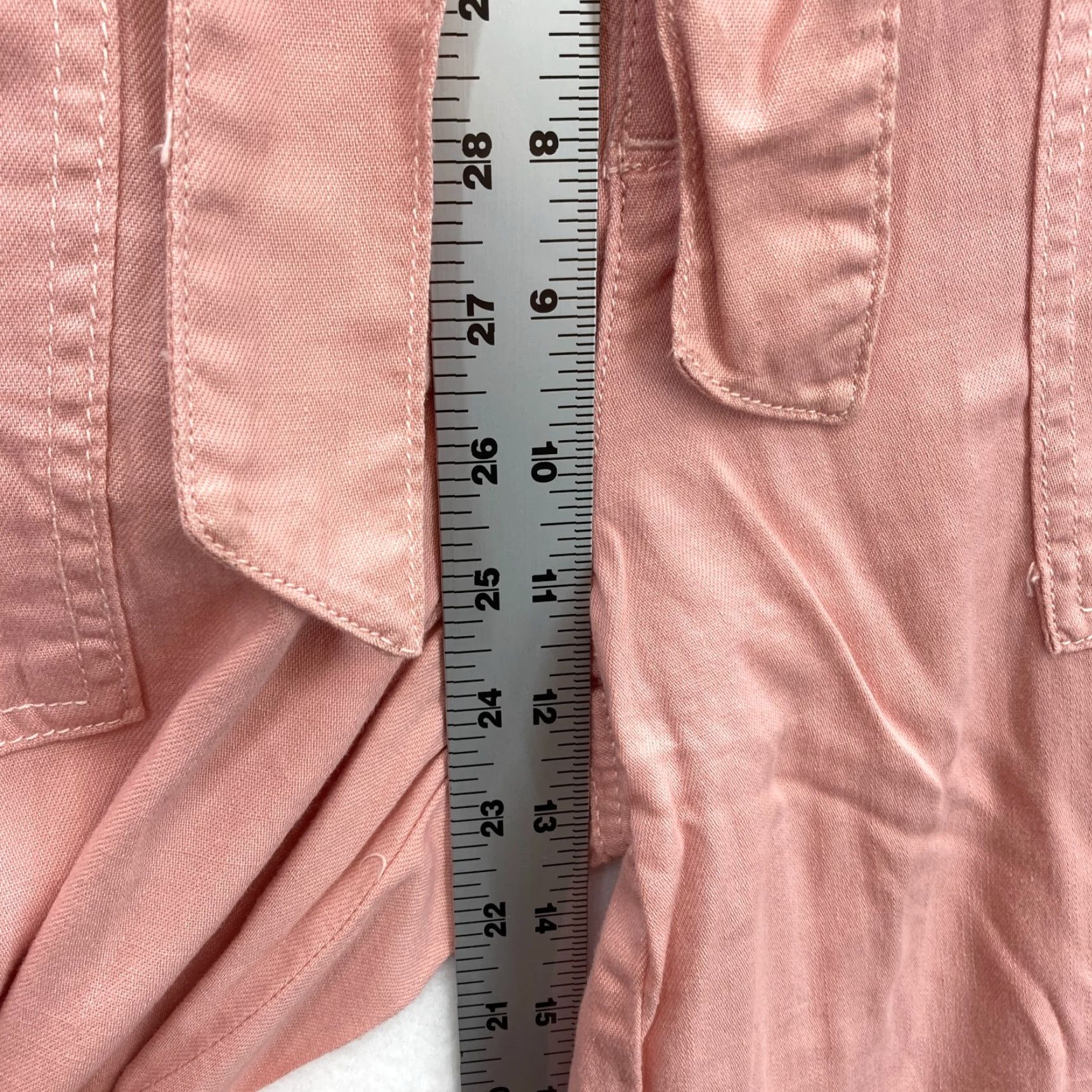 Vintage Seven7 Pants Women's 10 Wide Leg Cropped Pink Belted Patch Pockets Casual NWT Size 32" / US 10 / IT 46 - 5 Thumbnail