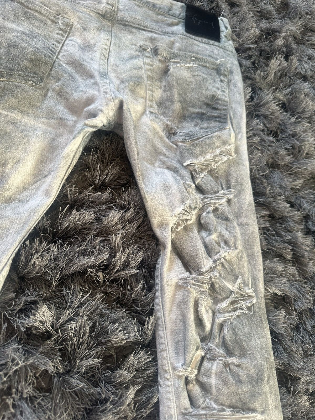 Fagassent Toshiki Aoki Fagassent White Acid Wash Distressed Denim Size US 29 - 7 Thumbnail