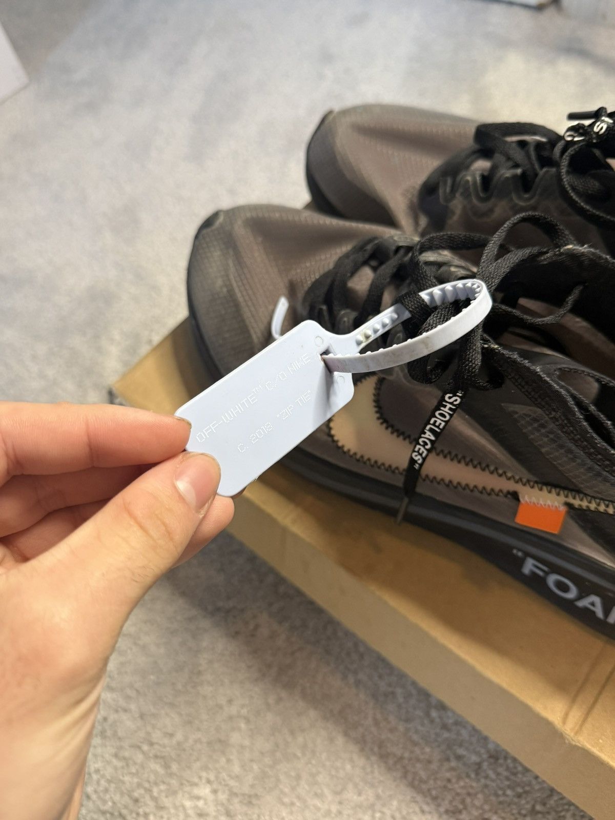 Nike × Off-White OFF-WHITE x Zoom Fly SP Black 2018 Size US 10.5 / EU 43-44 - 5 Thumbnail