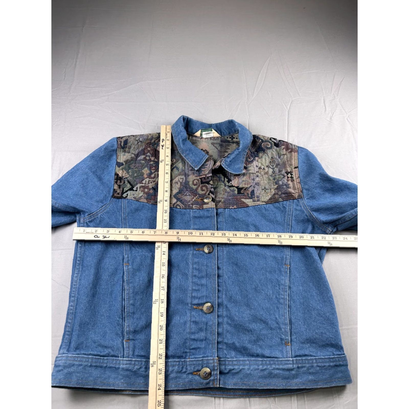 Vintage VINTAGE L.L. Bean Jacket Womens Petite Large Blue Denim Southwestern Aztec 90s Size L / US 10 / IT 46 - 5 Thumbnail