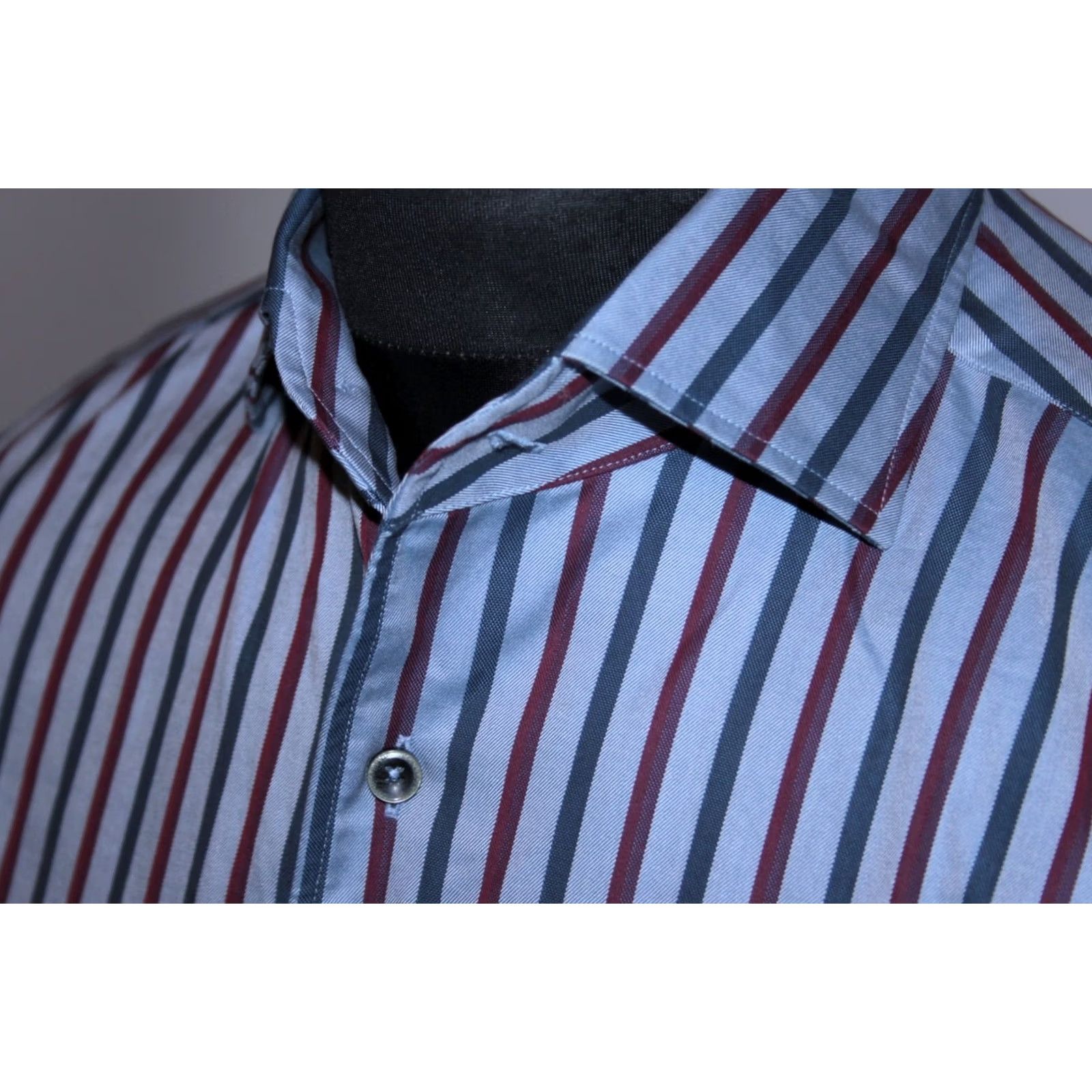 Corneliani Corneliani Mens Formal Shirt Dress Shirt 41 16 Multicoloured Long Sleeves Cotton Regular Size 41 16 Mens Size 42R - 2 Thumbnail