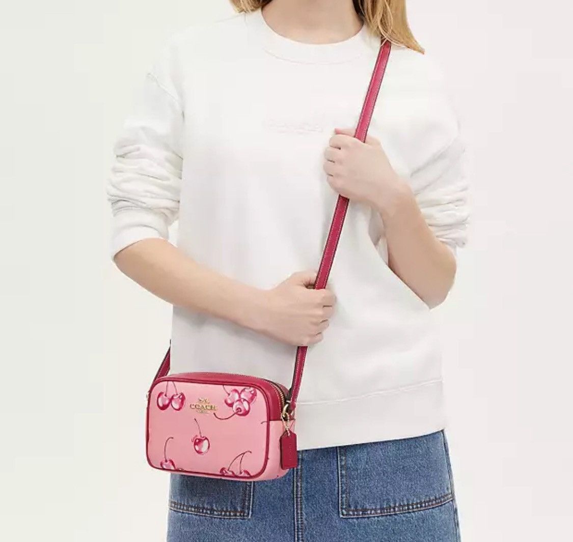 Coach Coach crossbody Bag With Cherry Print Flower Pink CR173 Size ONE SIZE - 7 Thumbnail