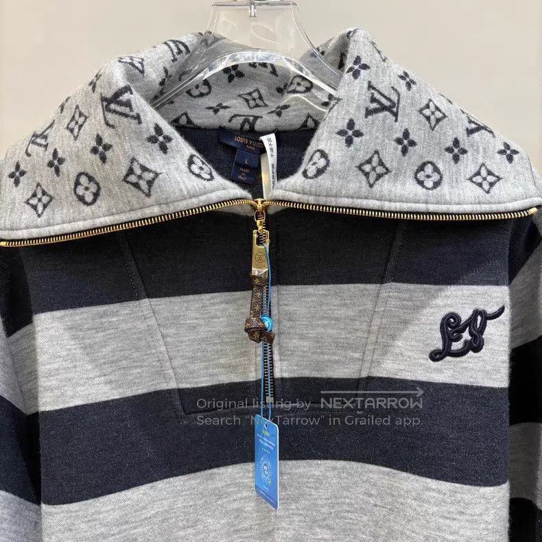Louis Vuitton Louis Vuitton Striped zip coat collar monogrammed Logo pri Size US L / EU 52-54 / 3 - 3 Thumbnail