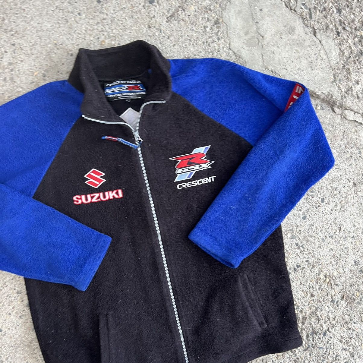 Vintage SUZUKI 90s VINTAGE 🦍 RACING MOTO ZIP FLEECE SWEATSHIRT Y2K Size US L / EU 52-54 / 3 - 6 Thumbnail