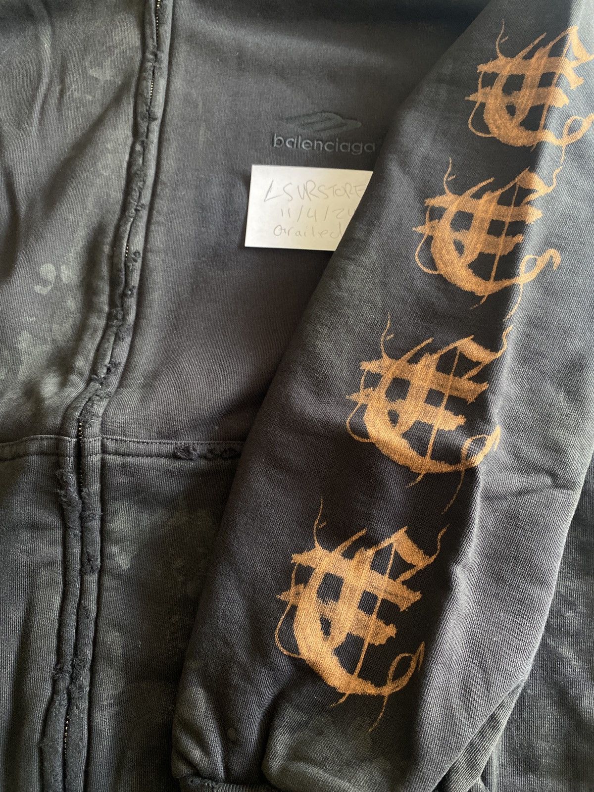Balenciaga Balenciaga Heavy Metal Zip Hoodie with Mud Details Large Size US L / EU 52-54 / 3 - 9 Thumbnail