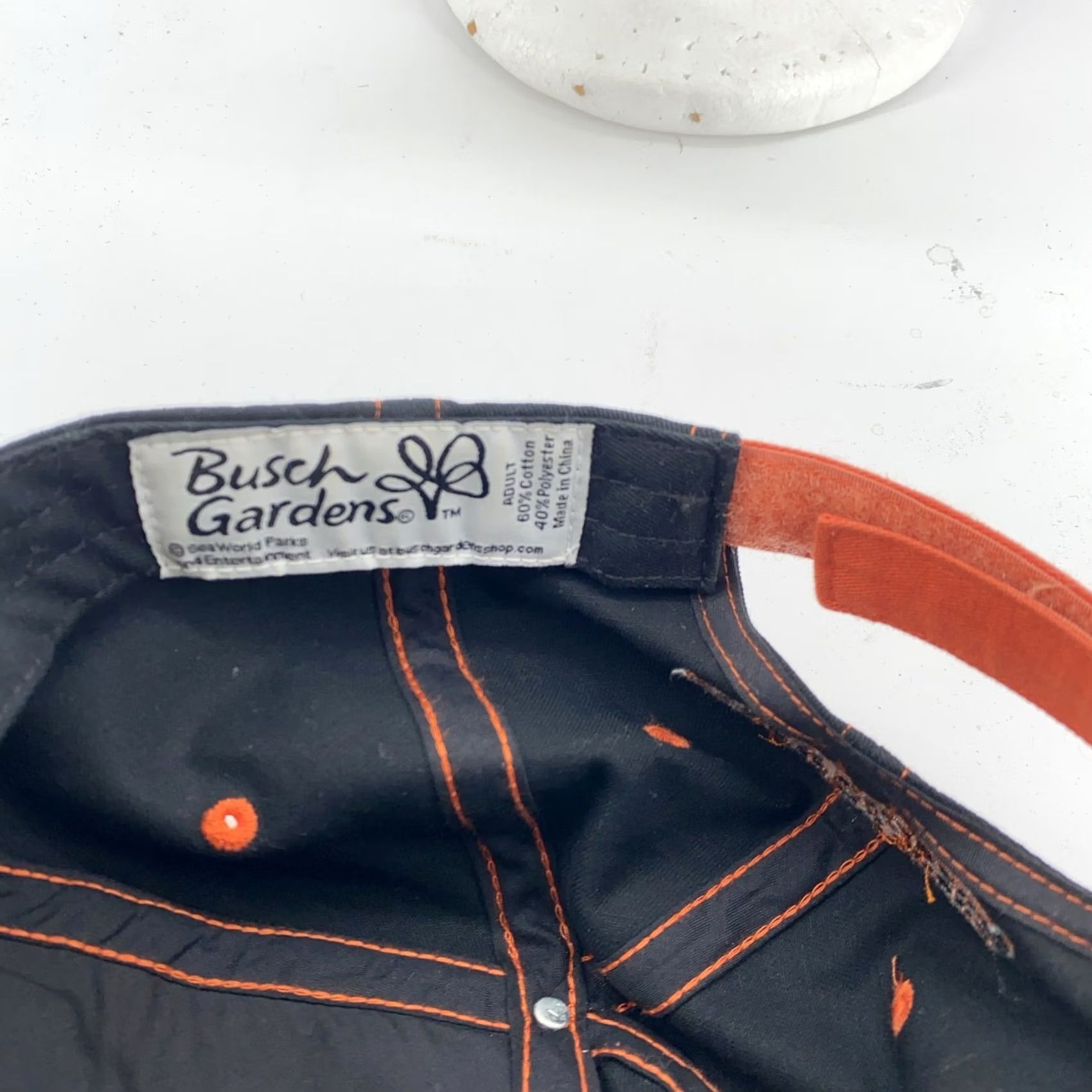 Vintage Busch Gardens Griffon Hat Cap Strap Back Black Orange Graphic Williamsburg Mens Size ONE SIZE - 5 Thumbnail