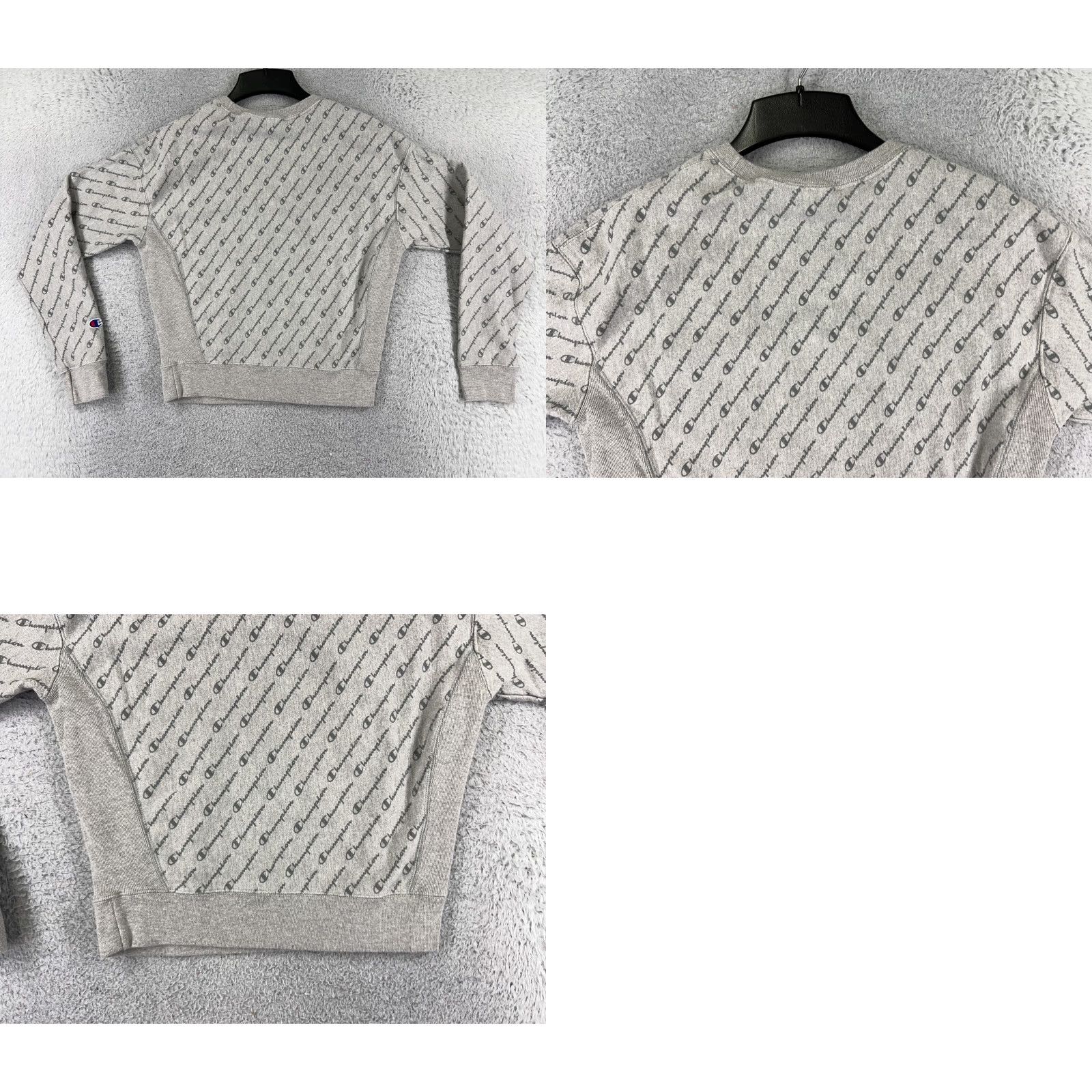 Champion VINTAGE Champion Sweater Women Small Gray Spellout AOP Cotton Reverse Weave Cotton Crop Size S / US 4 / IT 40 - 9 Thumbnail