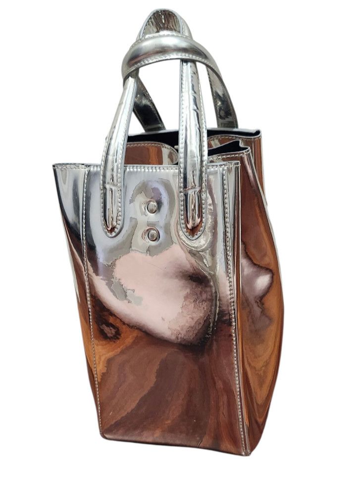 Other X NIHILO Silver Metallic Tote Bag Structured Modern Designer Size ONE SIZE - 12 Thumbnail