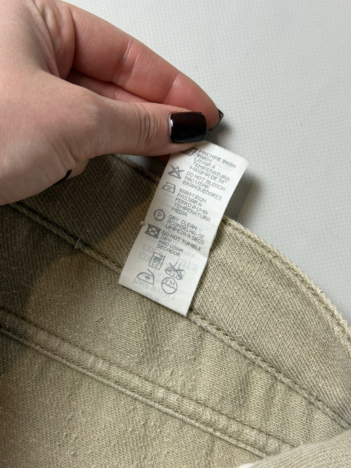 Armani AJ Armani Jeans Vintage Metal Logo Men’s Linen Chino Pants Size US 33 - 15 Thumbnail