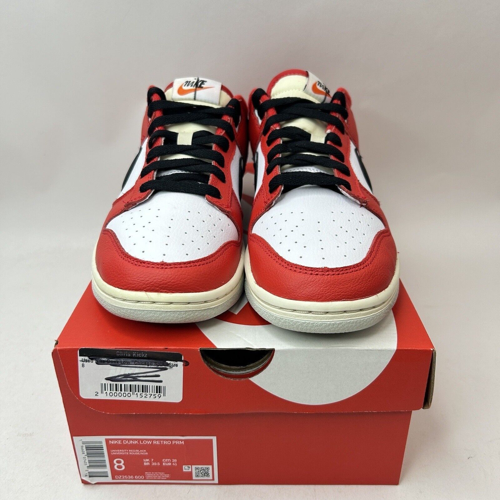 Nike Nike Dunk Low Retro PRM Split “Chicago/University Red” 2023 Size US 8 / EU 41 - 2 Thumbnail