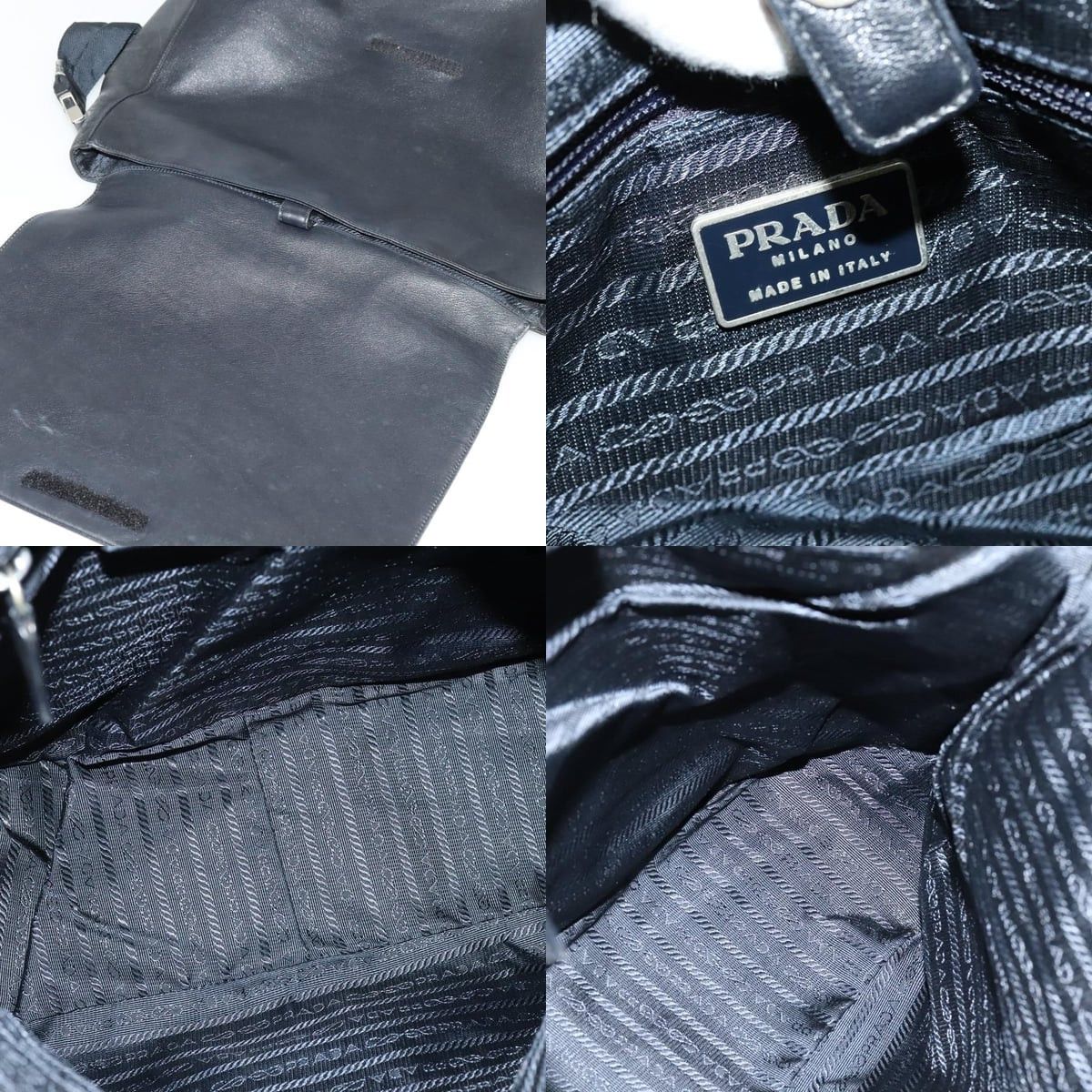 Prada PRADA Shoulder Bag Leather Black Silver Size ONE SIZE - 11 Thumbnail