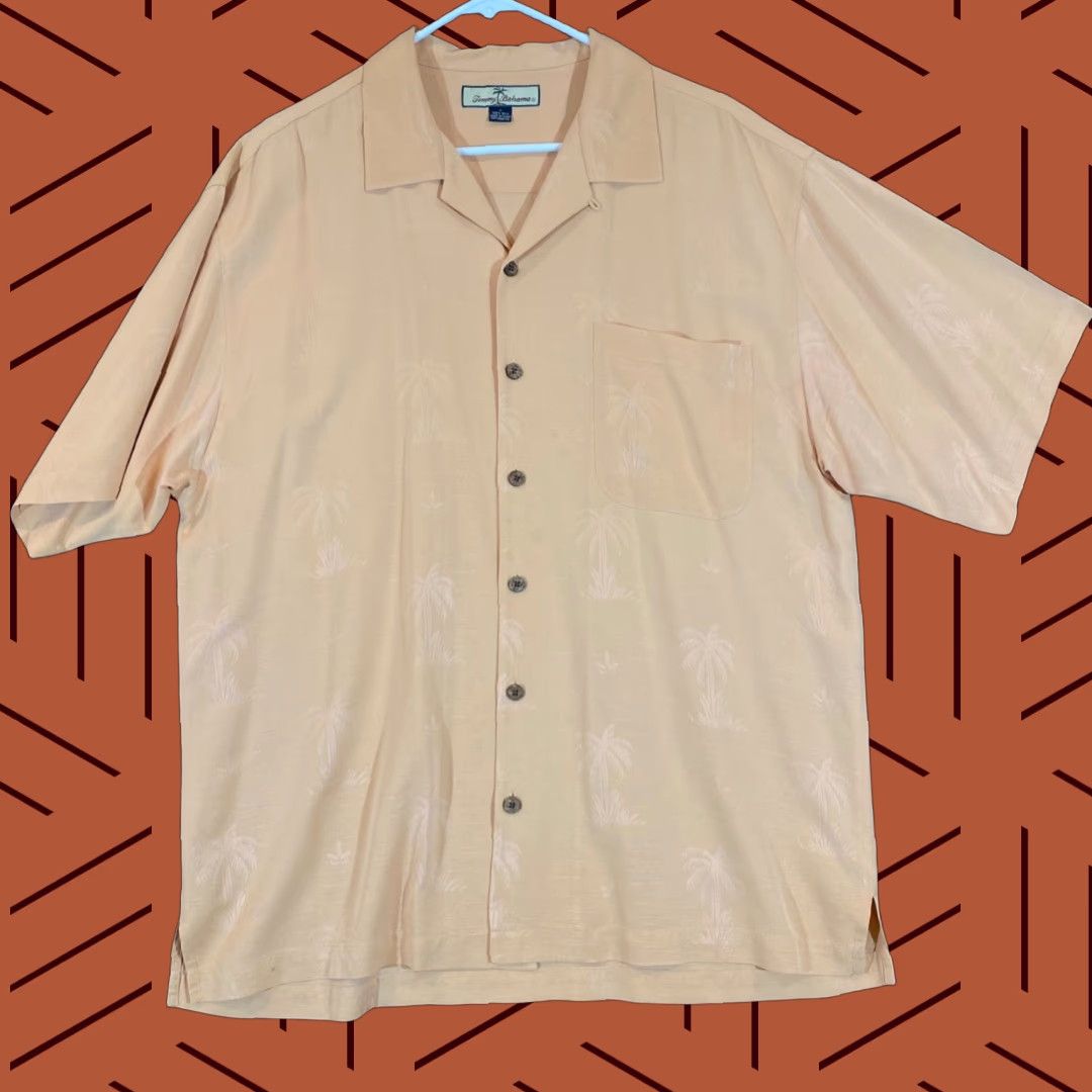 Tommy Bahama Tommy Bahama Shirt Mens XL Orange Floral Hawaiian Silk Button-Up S/S Casual Size US XL / EU 56 / 4 - 1 Thumbnail