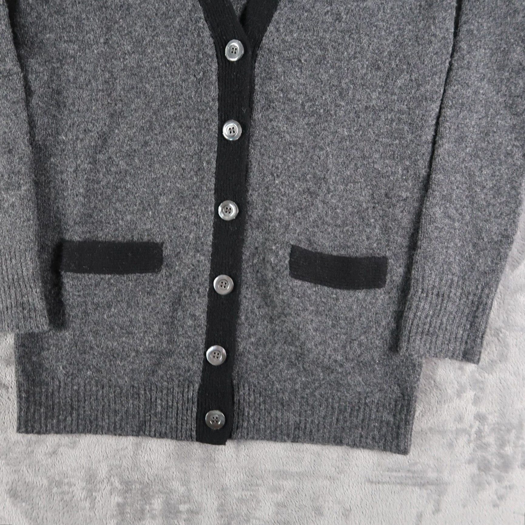 J.Crew J.Crew Sweater Cardigan Women XS XSmall Open Front Long Line Knit Wool Black Gray Size XS / US 0-2 / IT 36-38 - 4 Thumbnail