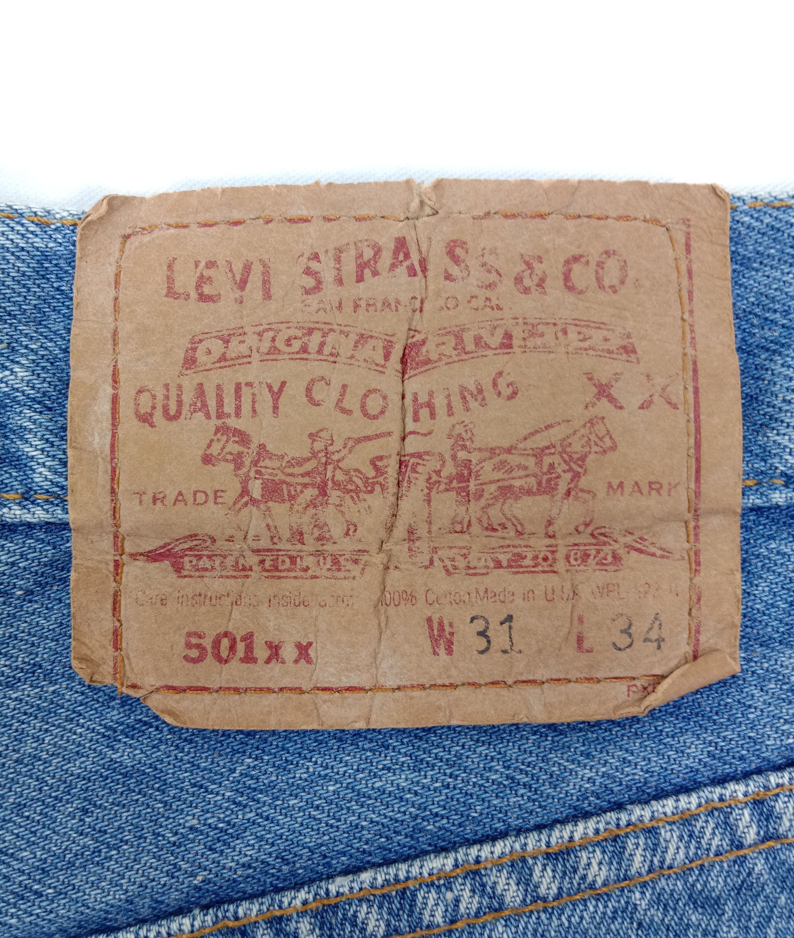 Levi's Vintage Levi's 501 Jeans Blue Wash Buttons Fly Denim Size 29" - 12 Thumbnail