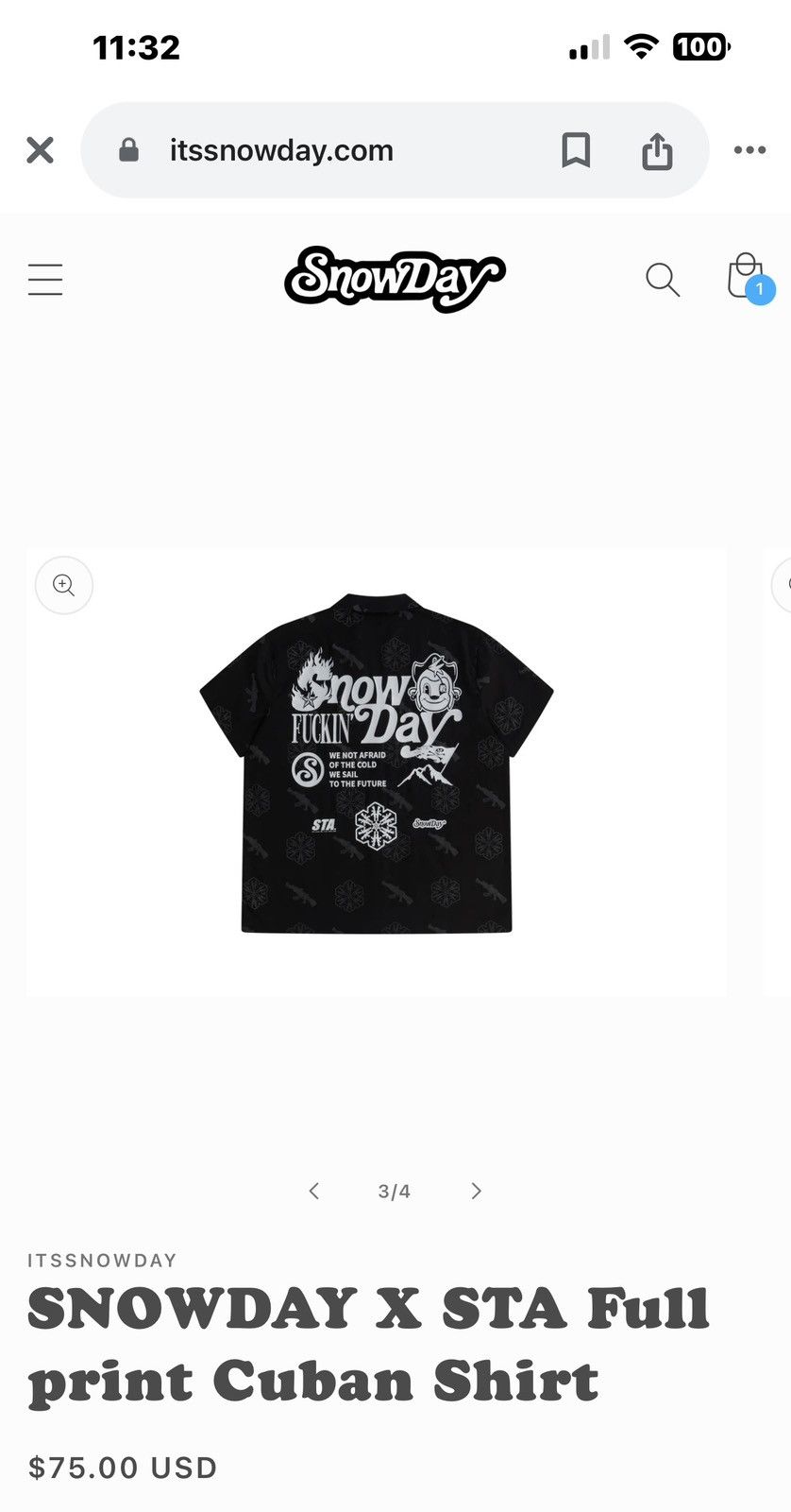 Designer × Japanese Brand SNOWDAY X STA button up Shirt large Size US L / EU 52-54 / 3 - 7 Thumbnail
