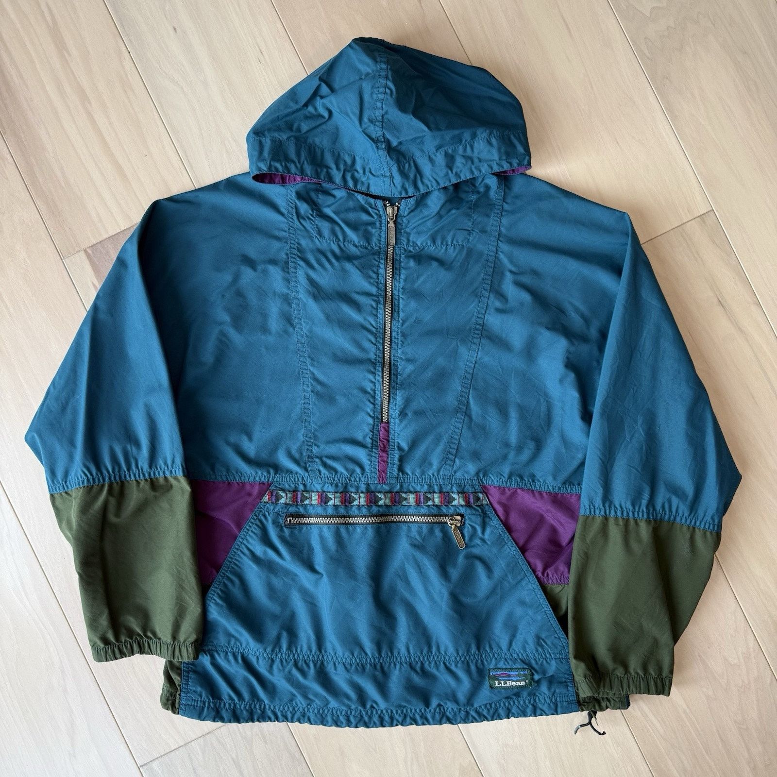 L.L. Bean × Vintage Vintage LL Bean Anorak Medium Teal Purple 90s Windbreaker Size US M / EU 48-50 / 2 - 2 Thumbnail