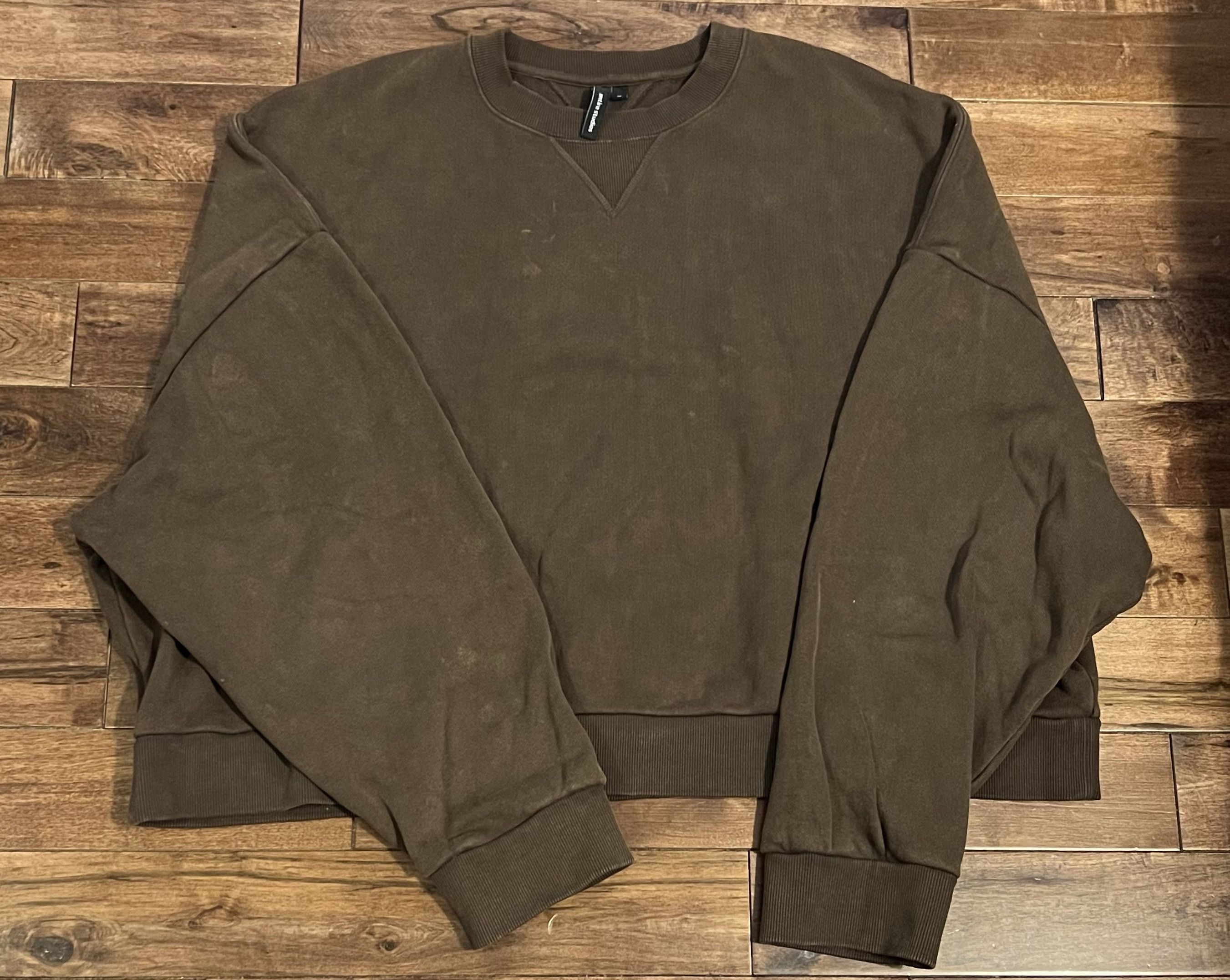 Entire Studios Oversized Cropped Brown Box Sweatshirt - XL