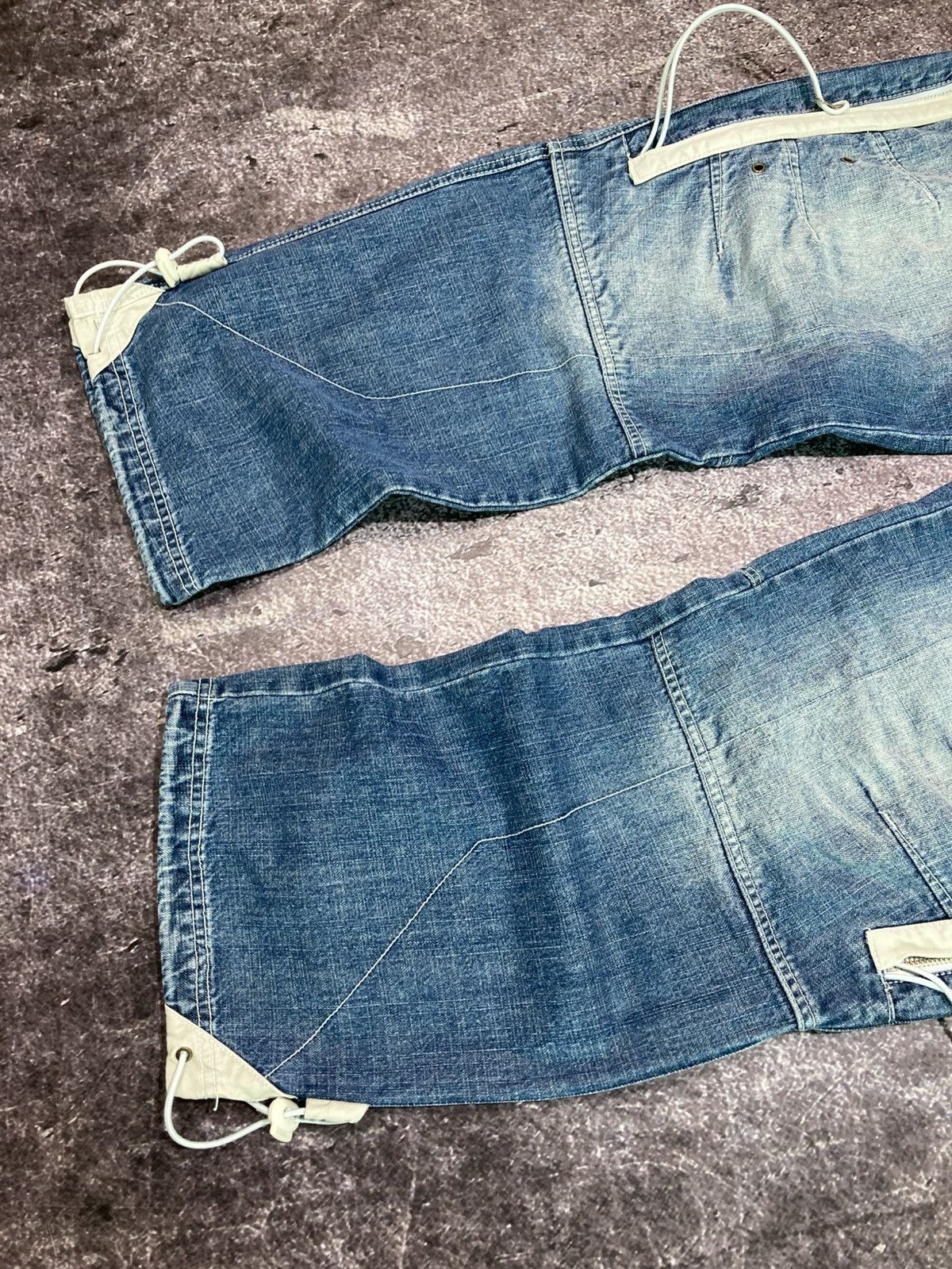 JNCO Vintage Y2K Fishbone Multi-pocket Flared Washed Jeans Pants Size US 30 / EU 46 - 2 Thumbnail