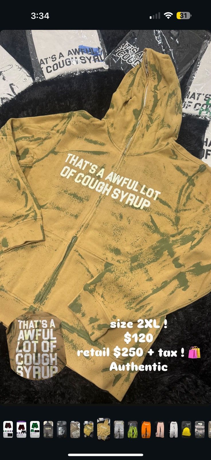 Awful Lot of Cough Syrup Awful lot of cough hoodie 2XL Size US XXL / EU 58 / 5 - 1 Preview