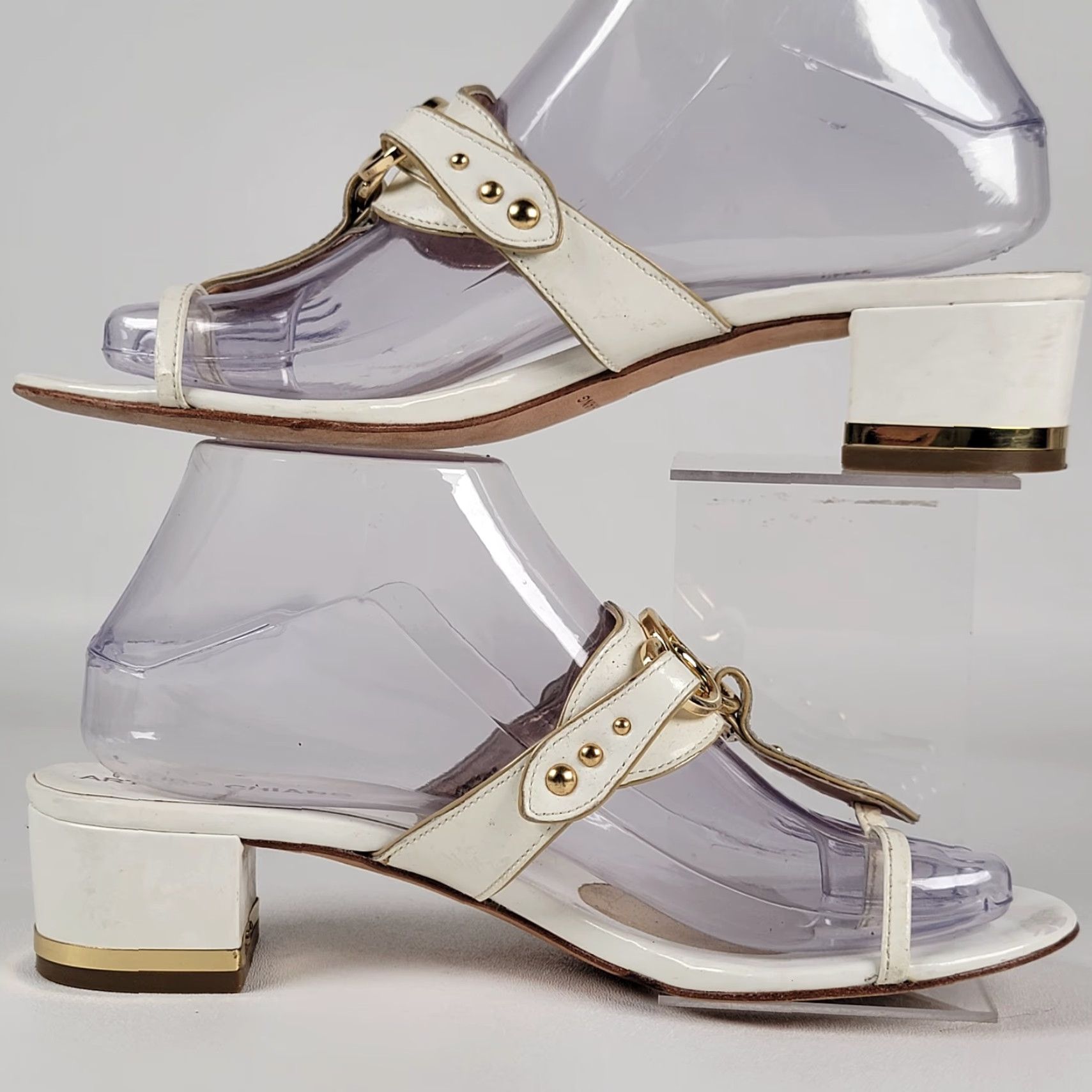 Vintage VINTAGE Arturo Chiang Sandals White Leather Women's Size 7.5? Size US 6 / IT 36 - 4 Thumbnail