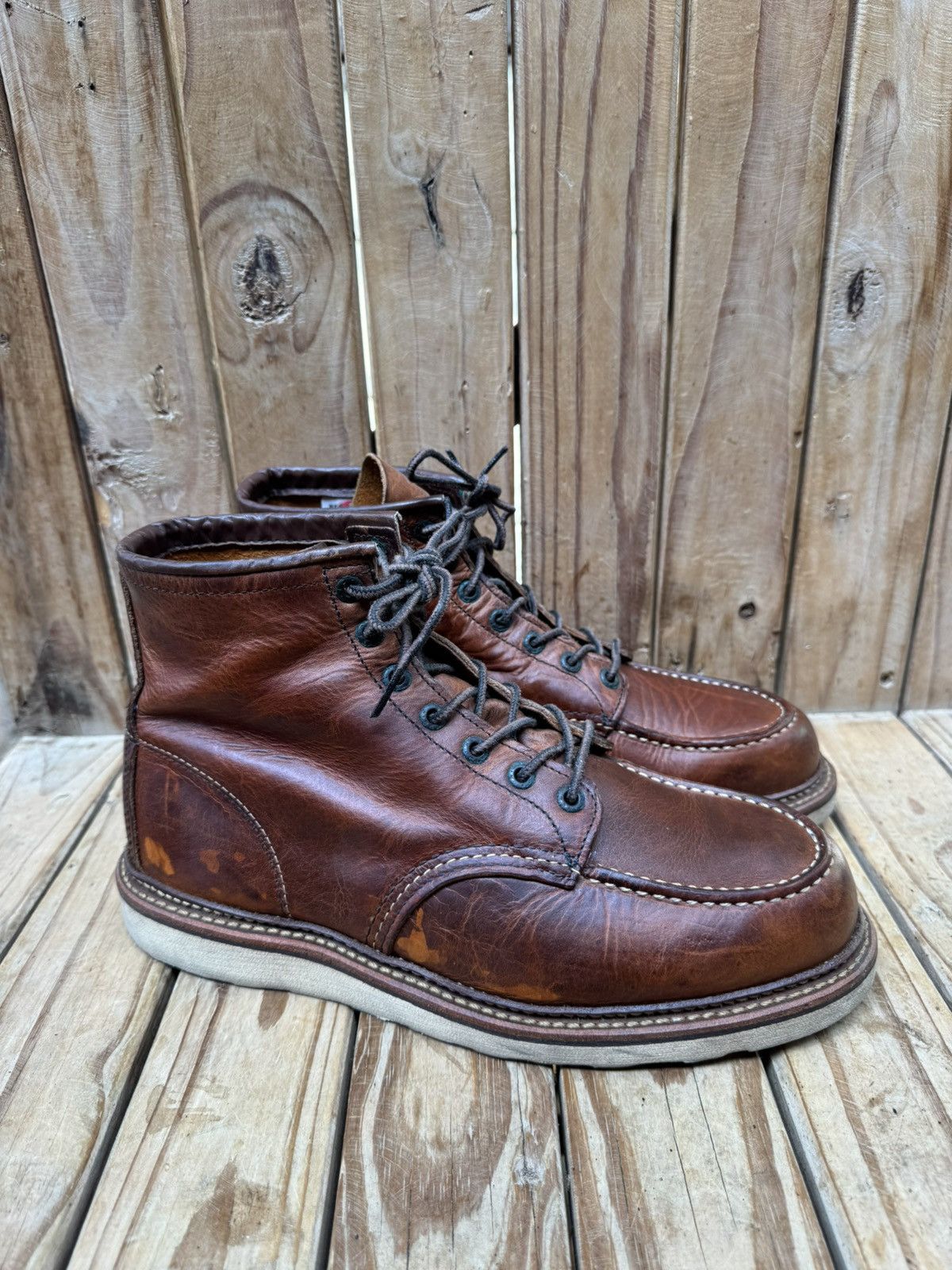 Red Wing Red wing 1907 MOC TOE brown leather boots USA 9.5 D UK 8.5 Size US 9.5 / EU 42-43 - 2 Thumbnail