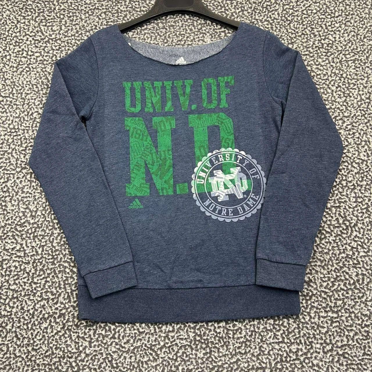 Adidas Notre Dame Fighting Irish Sweatshirt Women Long Sleeve New S Size S / US 4 / IT 40 - 1 Thumbnail