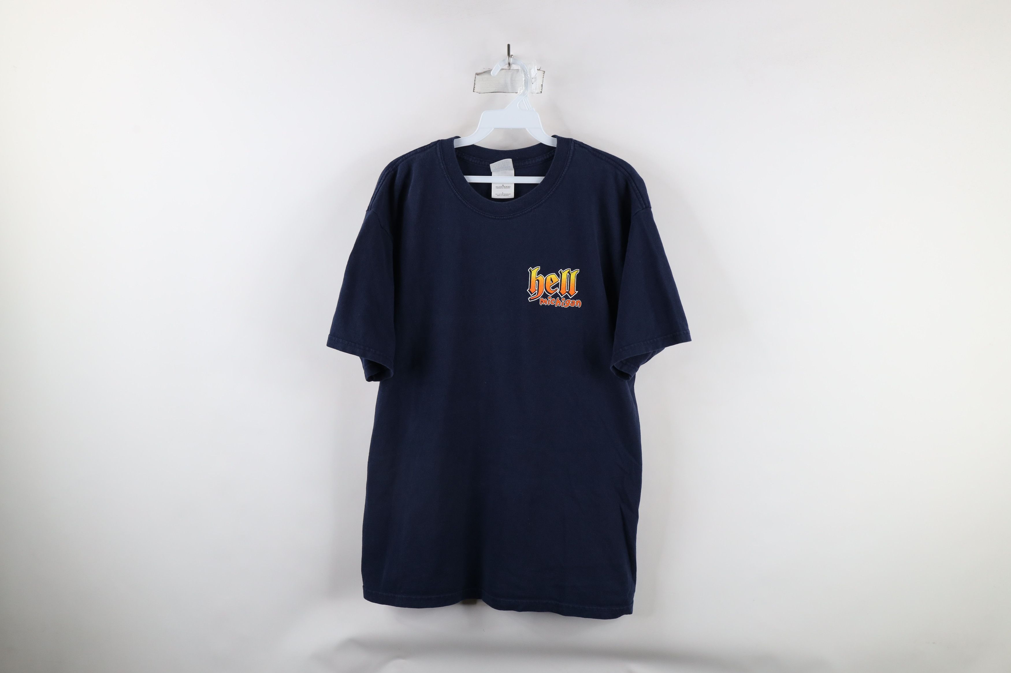 Vintage Vintage 90s Streetwear Hell Michigan Heaven On Earth T-Shirt Size US L / EU 52-54 / 3 - 1 Thumbnail