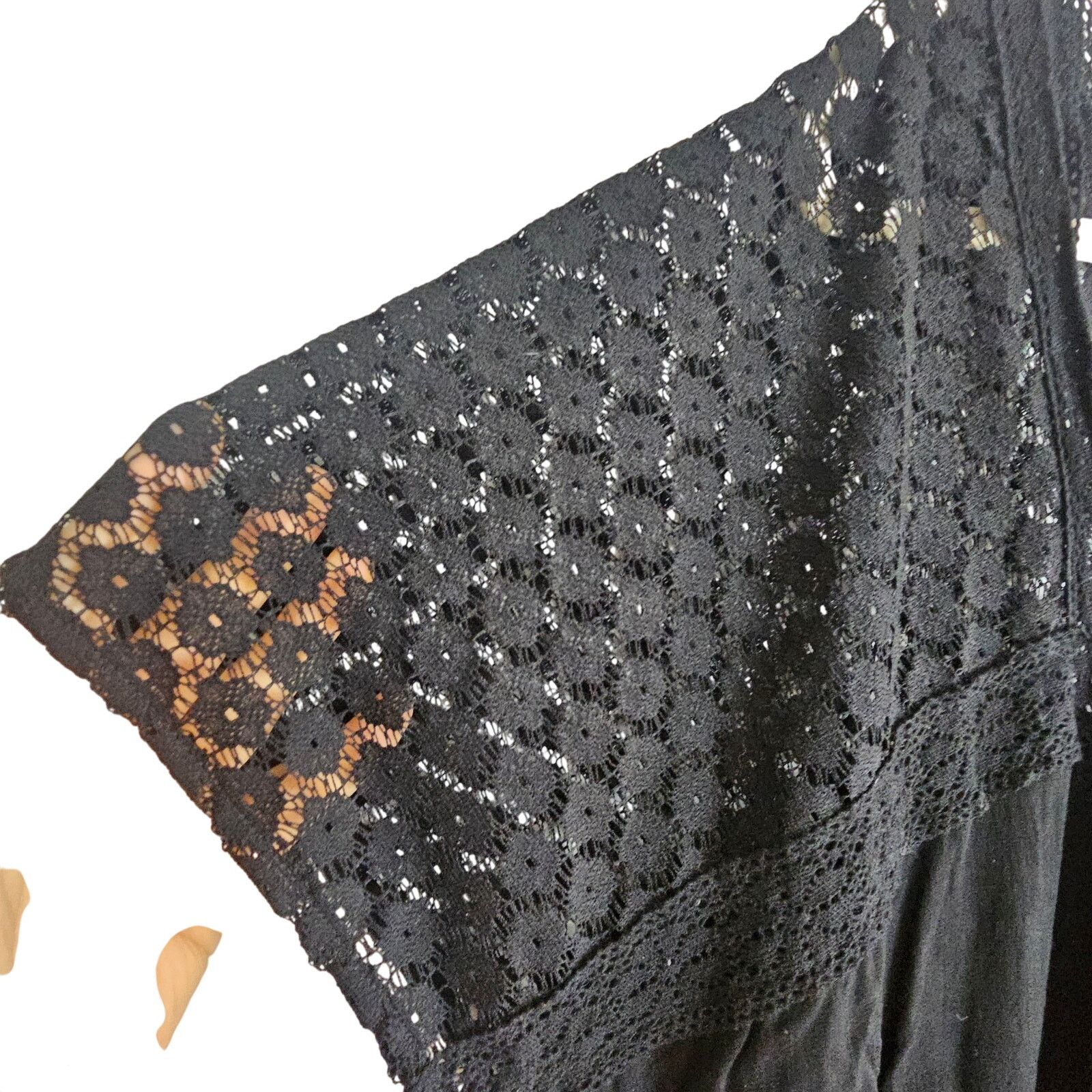 Corridor Torrid Womens Blouse Black Lace Slub Pullover 6X Stretch Size 4XL / US 24-26 - 6 Thumbnail