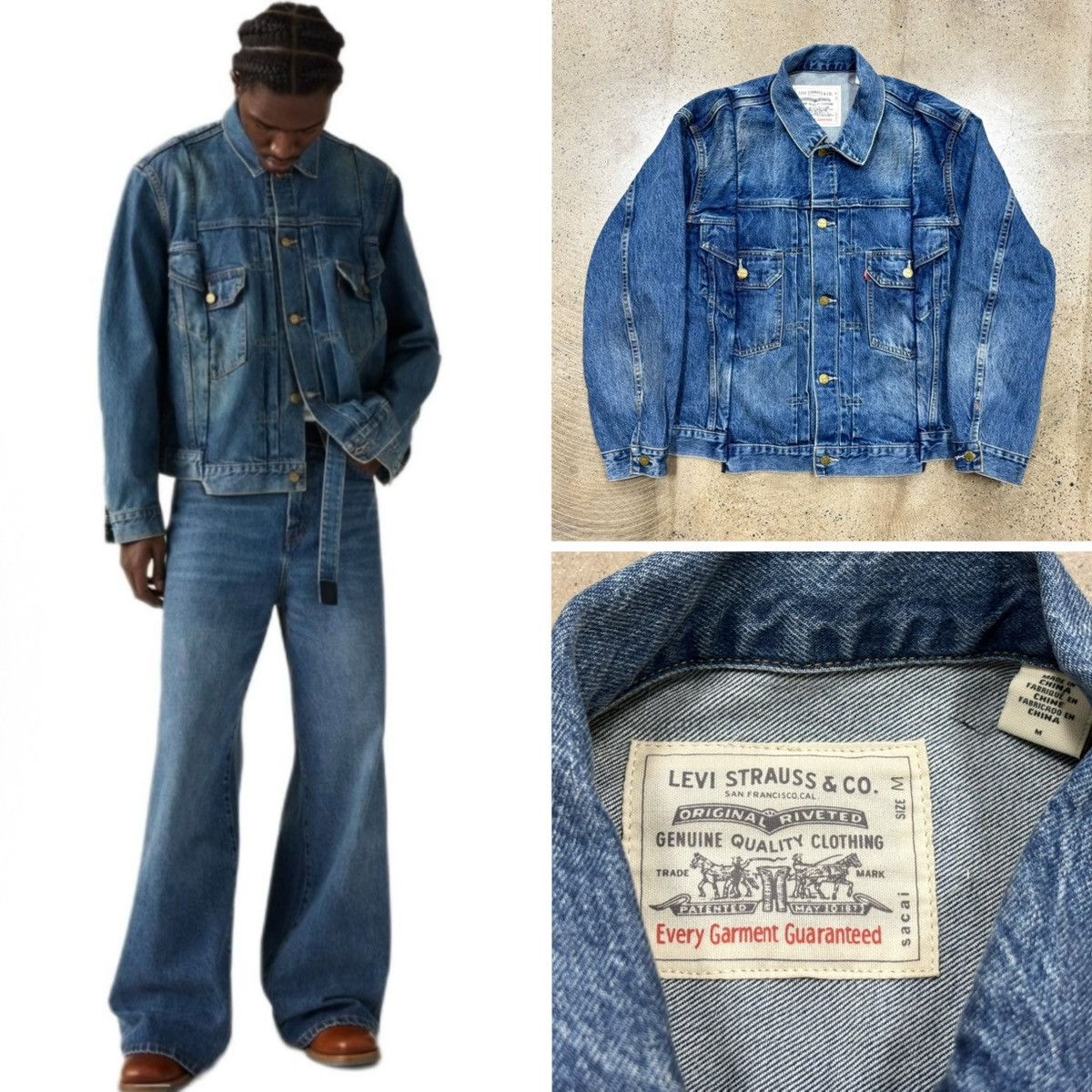Sacai Sacai x Levis 25ss Patchwork Denim Jacket Size US M / EU 48-50 / 2 - 1 Thumbnail