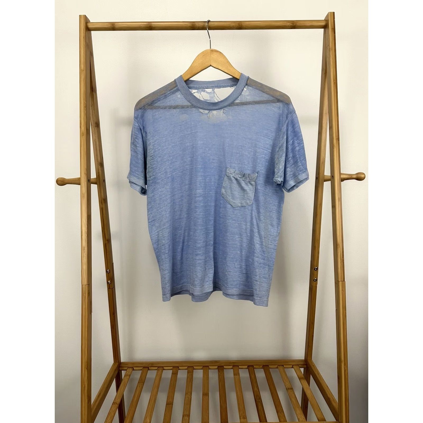 Vintage VTG 80s WIP Burnout Distressed T-Shirt M Blue Men Shirt"} Size US M / EU 48-50 / 2 - 2 Thumbnail