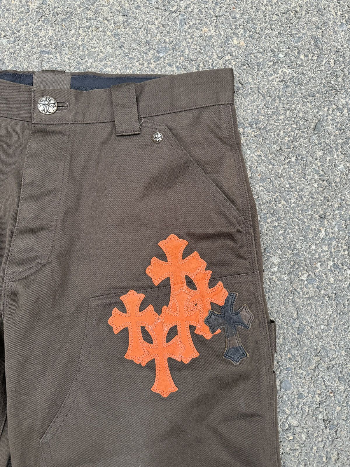 Chrome Hearts Chrome Hearts Double Knee Orange Cross Carpenter Pants Size US 34 / EU 50 - 2 Thumbnail