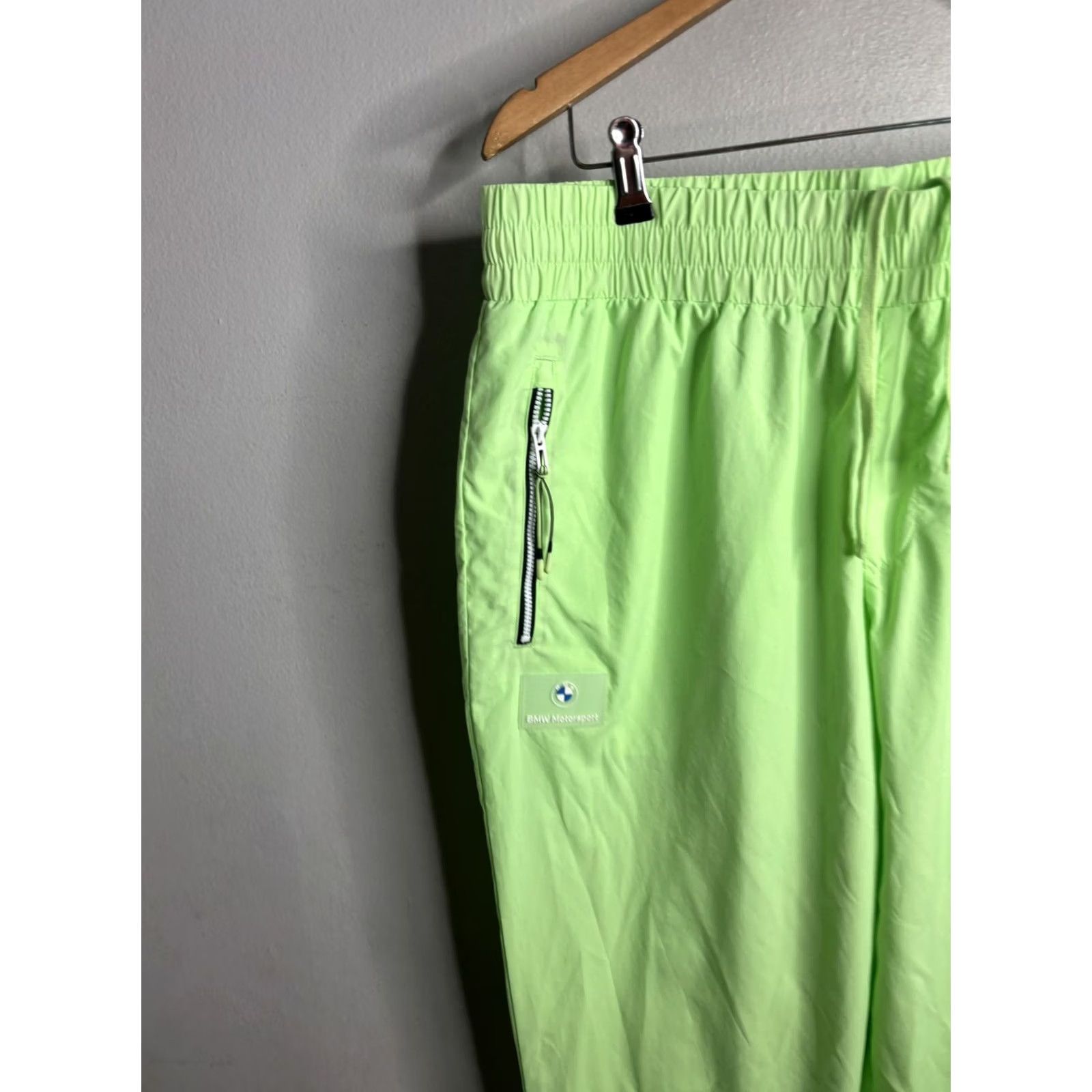 Puma PUMA BMW M Motorsport Pants Mens XL Green Track Golf Pockets Zip Pockets Woven Racing Size US 36 / EU 52 - 2 Thumbnail